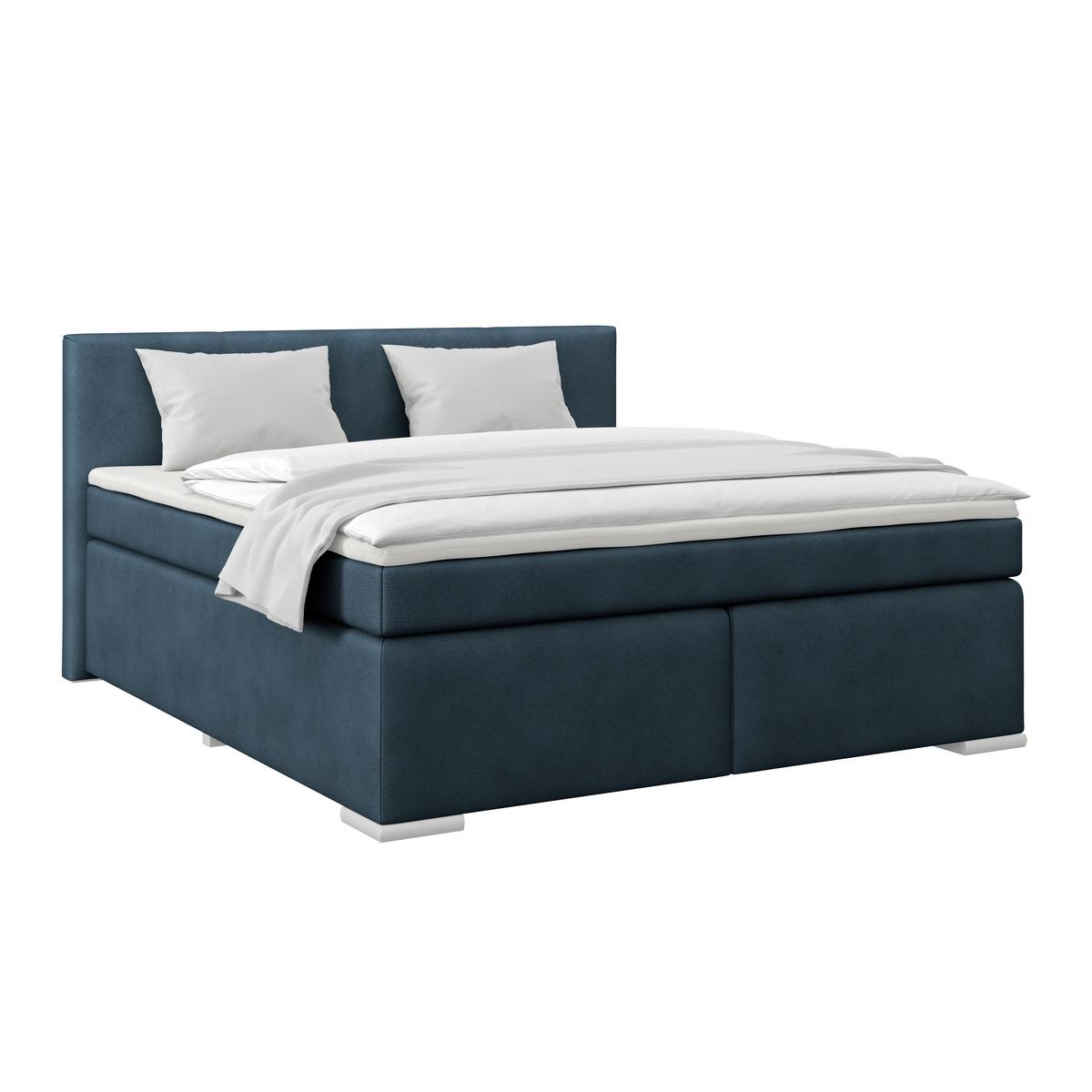 PAT BOXSPRING MIRA 1 - albastru închis, Basics, plastic/lemn (160/200cm)