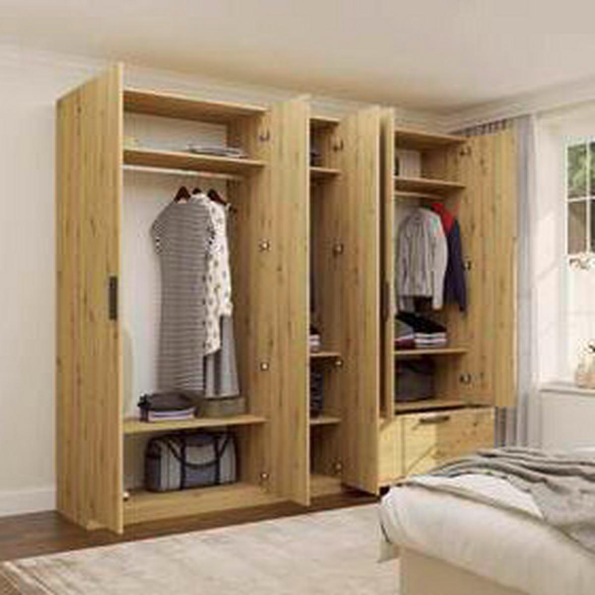 Drehtürenschrank Milos Eiche Artisan - Eiche Artisan, MODERN, Holzwerkstoff (225/210/54cm) - Mömax