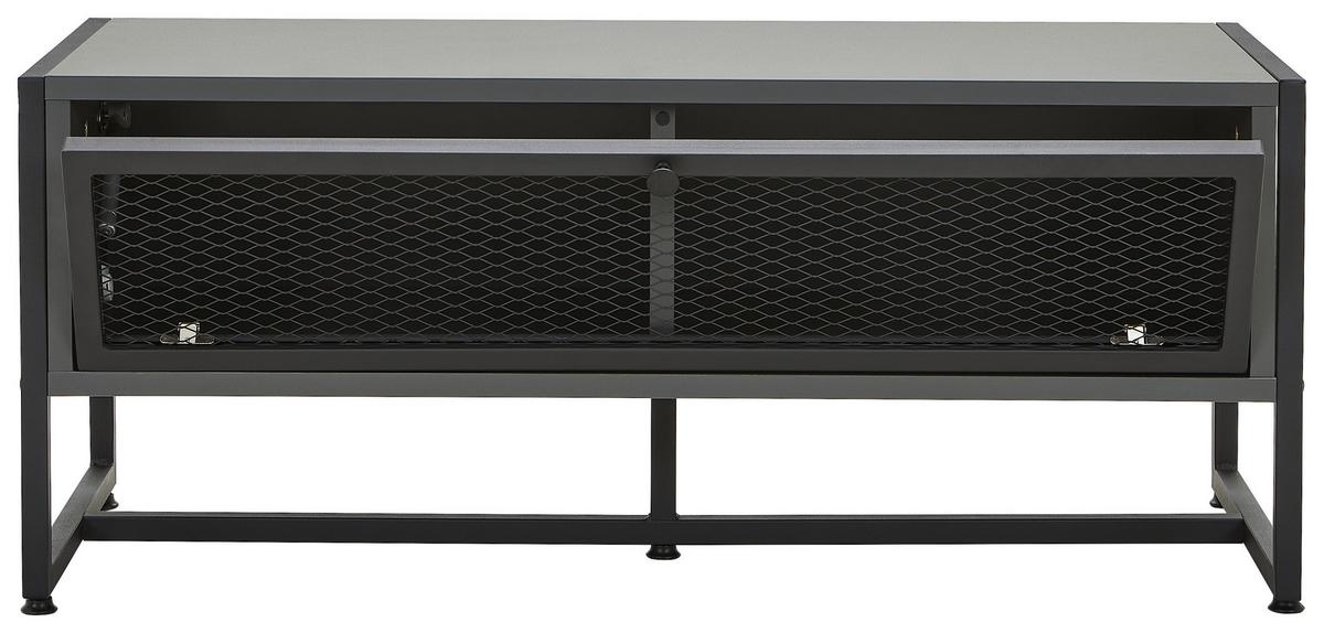 ŁAWKA Z PÓŁKĄ NA BUTY MELA SIDEBOARD - antracytowy/czarny, Modern, metal/drewno (95/40/41cm) - P & B