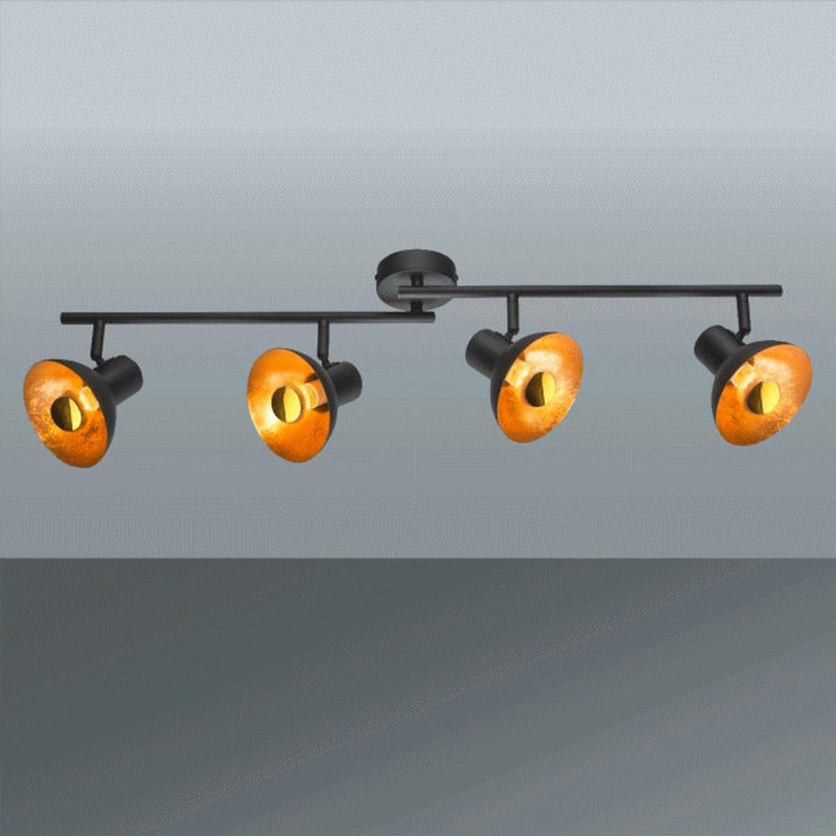 LED-Strahler Goldy, max. 4 Watt - Goldfarben/Schwarz, LIFESTYLE, Metall (89/17,6cm)
