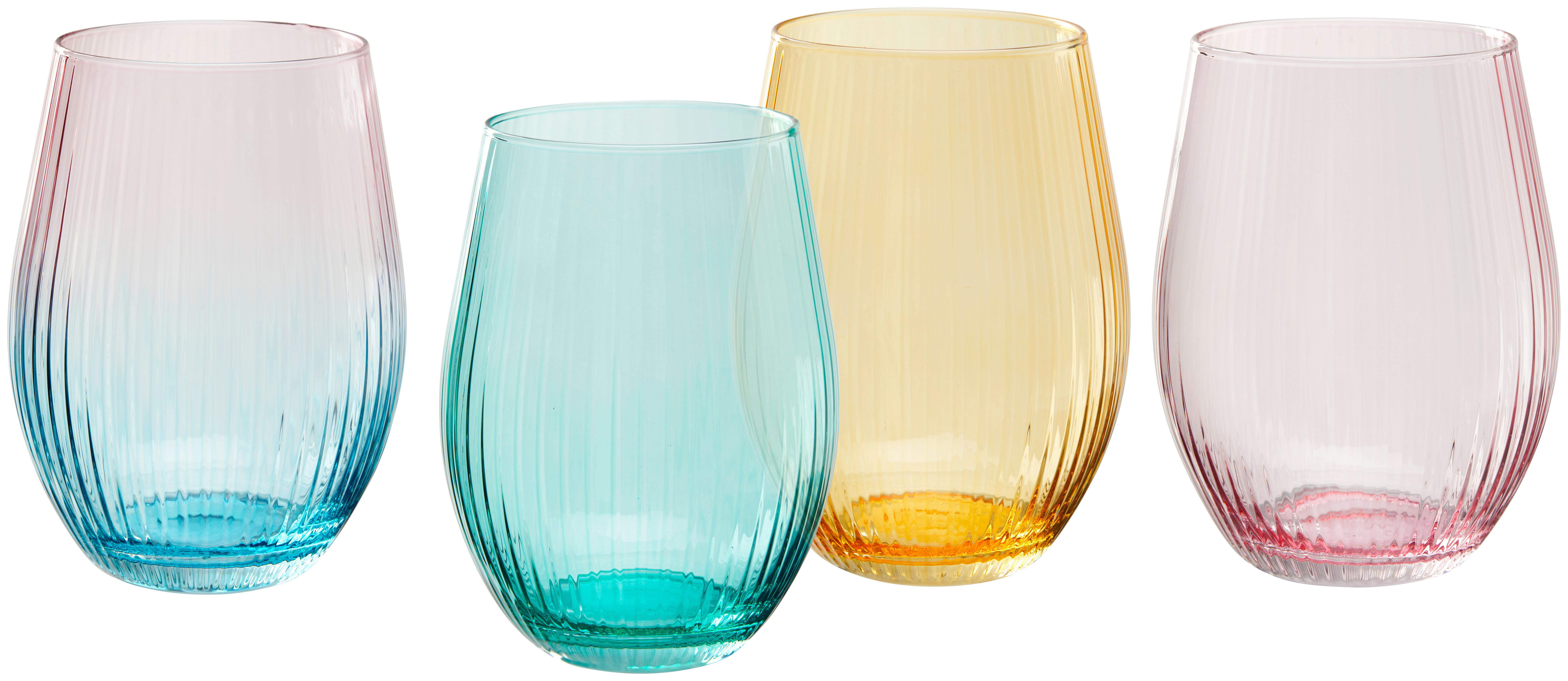 Trinklglas Iryna diverse Farben - Multicolor, MODERN, Glas (7,6/12,5cm) - Mömax