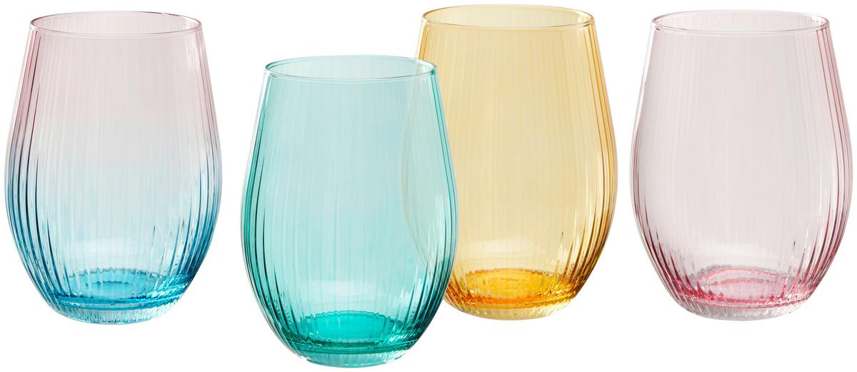 Trinklglas Iryna diverse Farben - Multicolor, MODERN, Glas (7,6/12,5cm) - Mömax