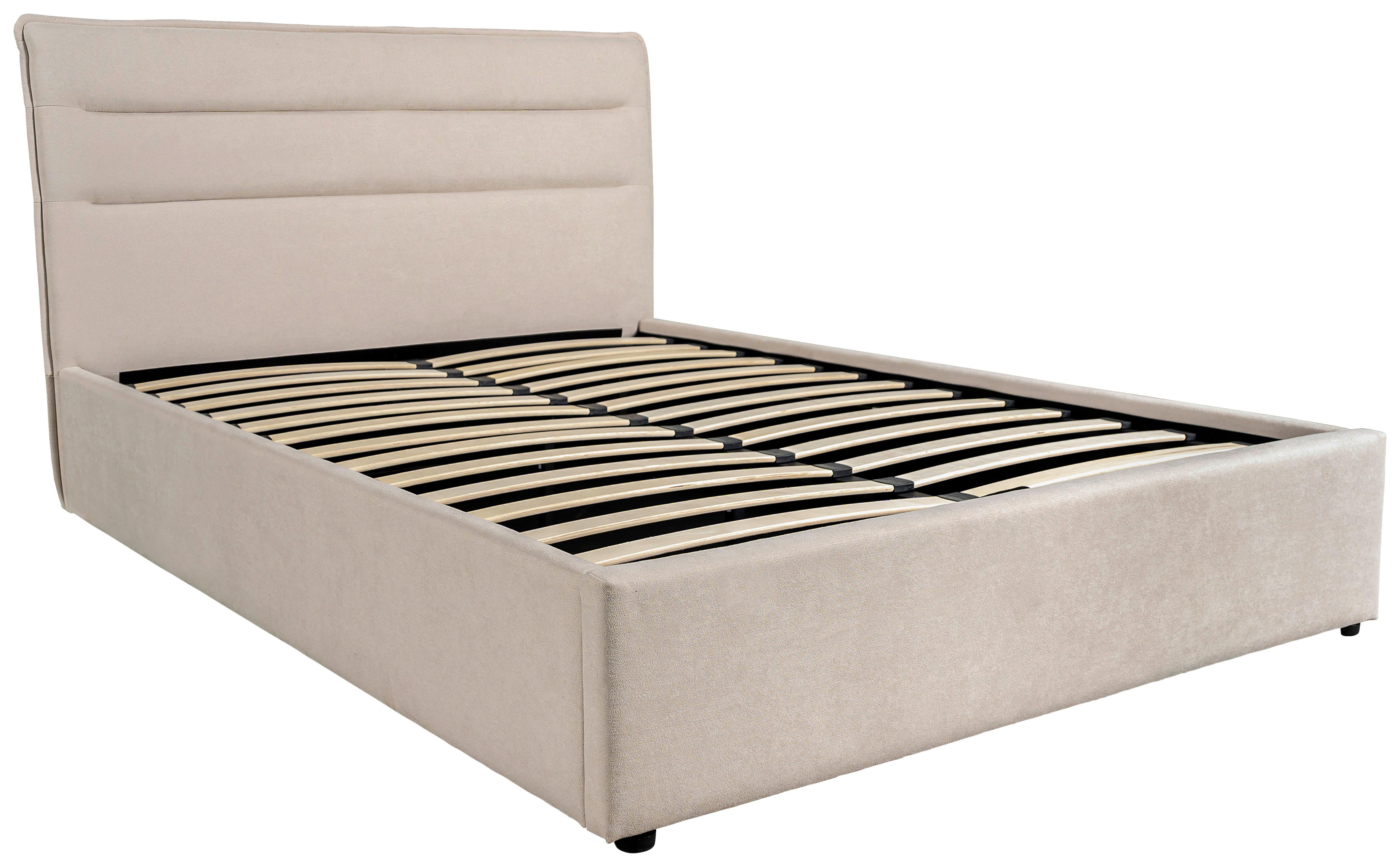 Tapecirani Krevet Sienna -Exklusiv- - prirodne boje/bež, Lifestyle, drvo/metal (160/200cm) - Based
