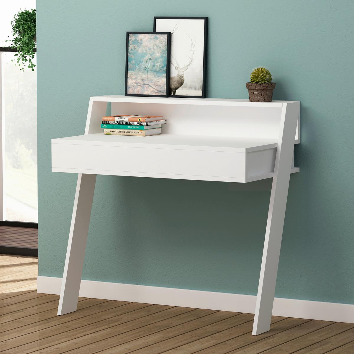 BUREAU COWORK WORKING TABLE - blanc, Design, matériau de bois (94/50/91cm) - Livetastic