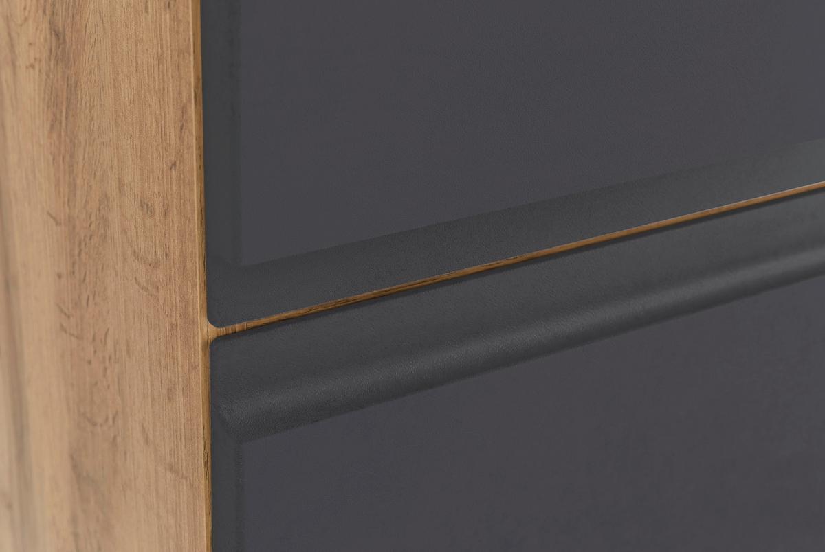Hochschrank Varese ca. 40x180 cm Grau/Eiche - Eiche Wotan/Grau, MODERN, Holzwerkstoff (40/180/35cm) - Held
