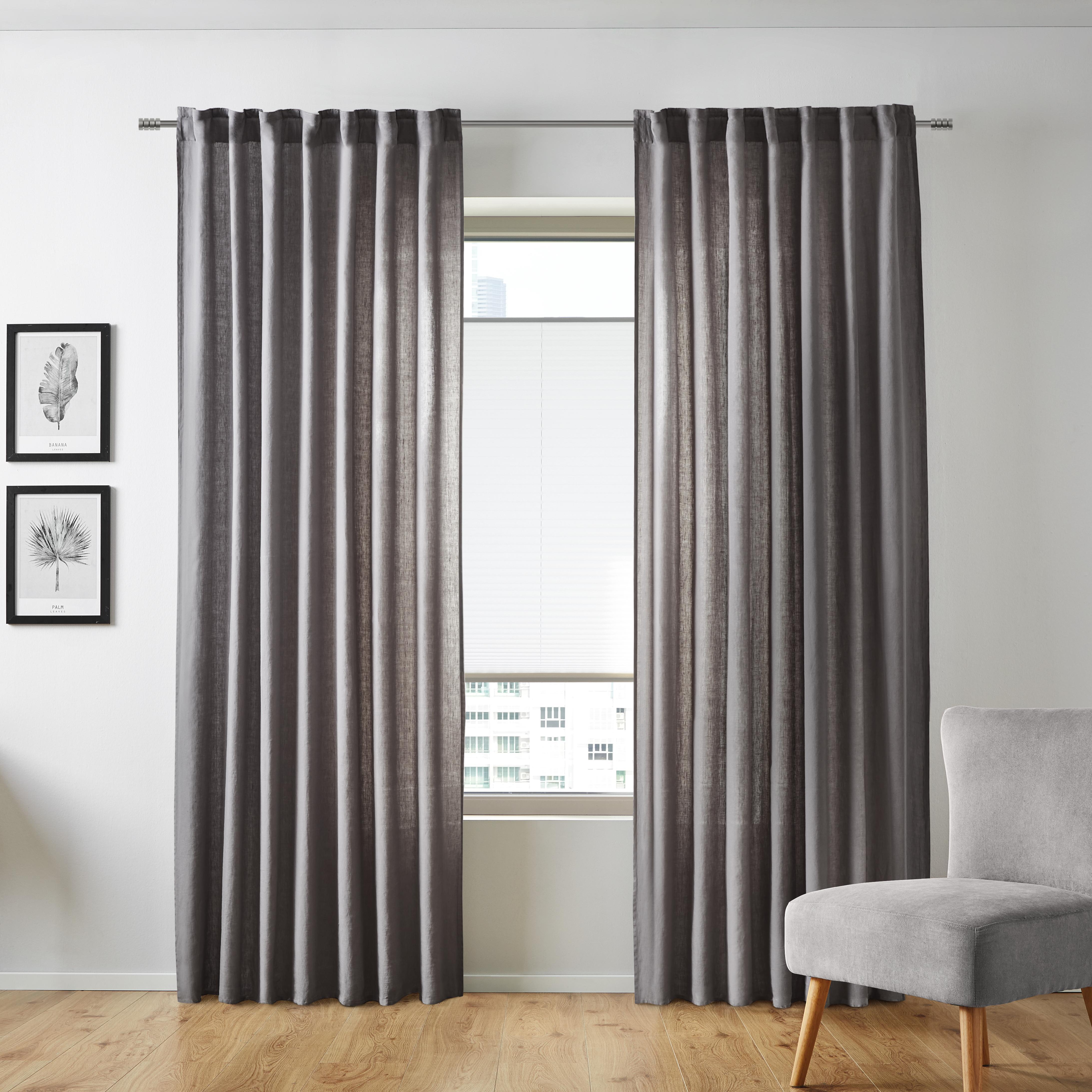 Vorhang in Hellgrau ca. 140x245 cm 'Nikita' - Hellgrau, Textil (140/245cm) - Bessagi Home