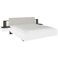 Bettanlage Caspio Grau/Weiß ca. 180x200cm - Weiß/Grau, KONVENTIONELL, Holzwerkstoff/Textil (180/200cm) - Premium Living
