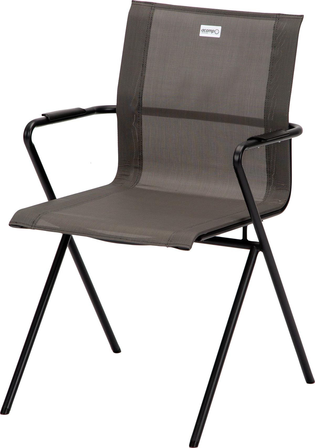 Gartengarnitur 5-tlg. Alpha Metall/Kunststoff/Glas - Taupe/Anthrazit, Basics, Glas/Kunststoff (80/75/160cm) - Acamp