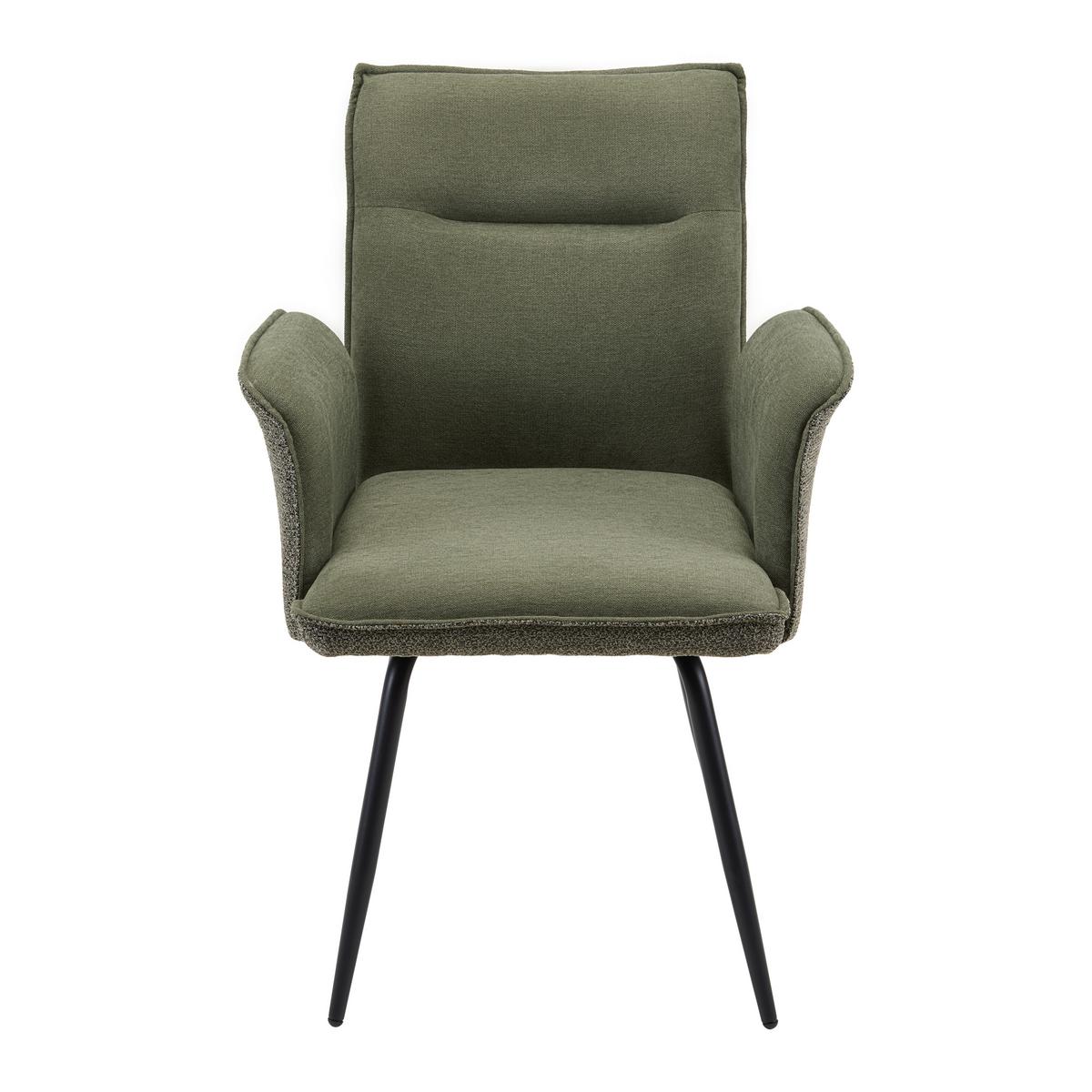 Armlehnstuhl Nova Grün - Schwarz/Grün, MODERN, Textil/Metall (63/88/63cm) - Premium Living