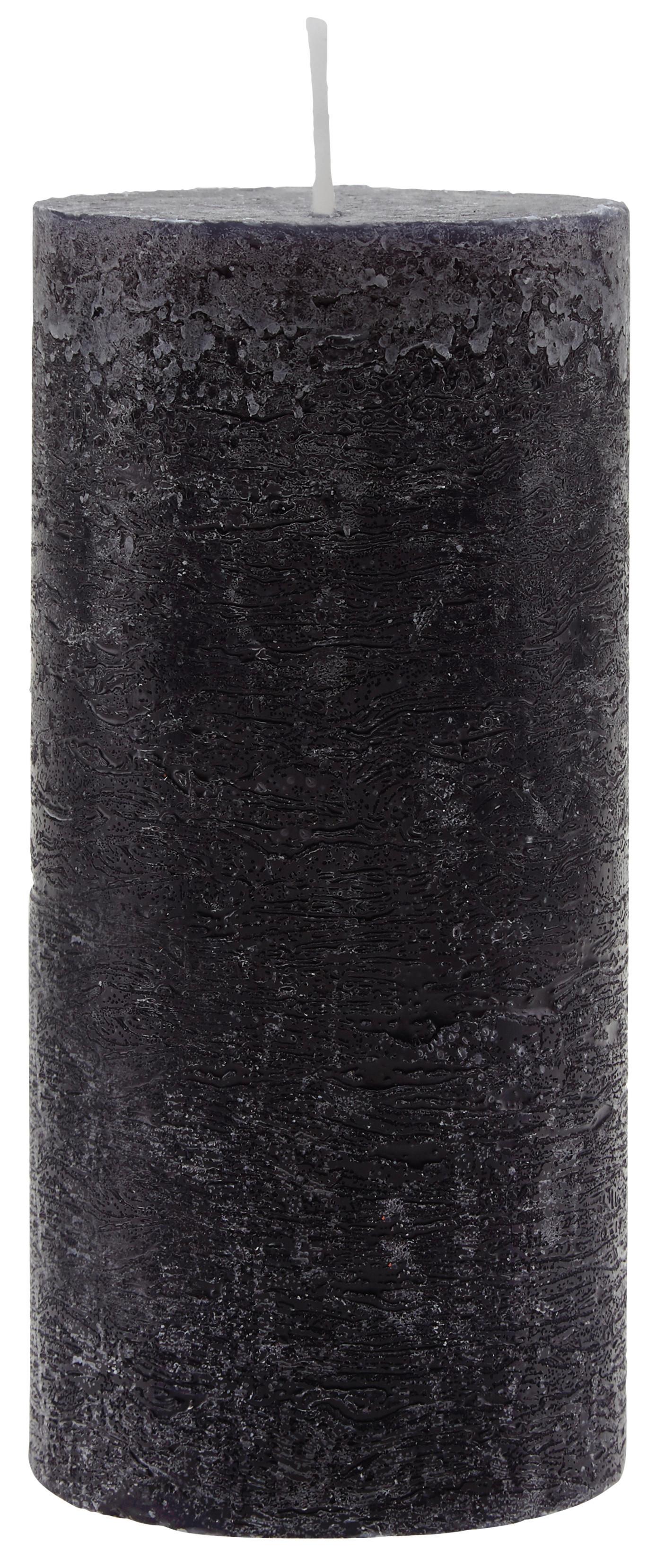 Tömbgyertya Lia - fekete, Modern (6,8/15cm) - Premium Living