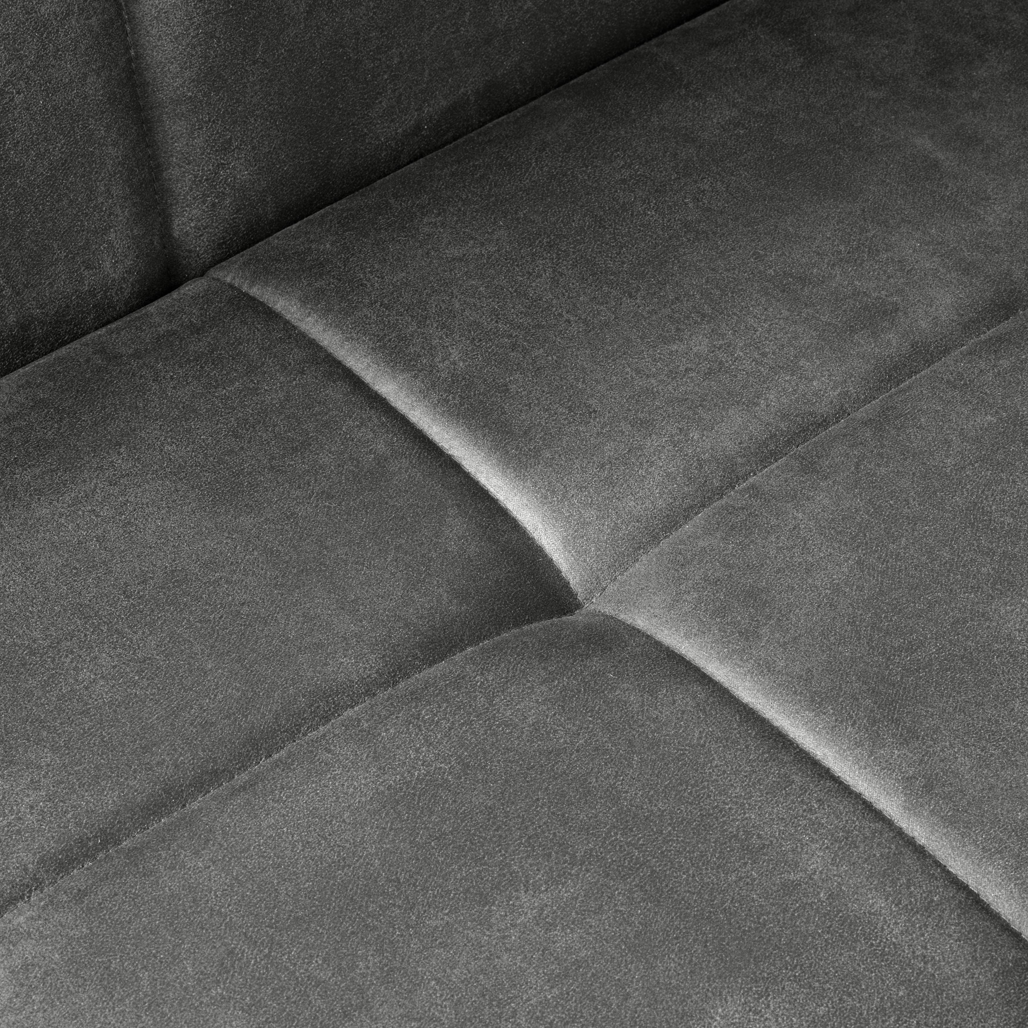 Eckbank Cooper Grau - Schwarz/Grau, MODERN, Textil/Metall (190/85/150cm) - Mömax