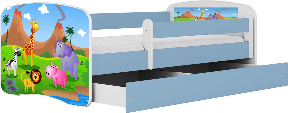 Troška Postelja Babydreams, Bela, Modra, 80x160cm - modra/bela, Moderno, tekstil/leseni material (80/160cm) - MID.YOU