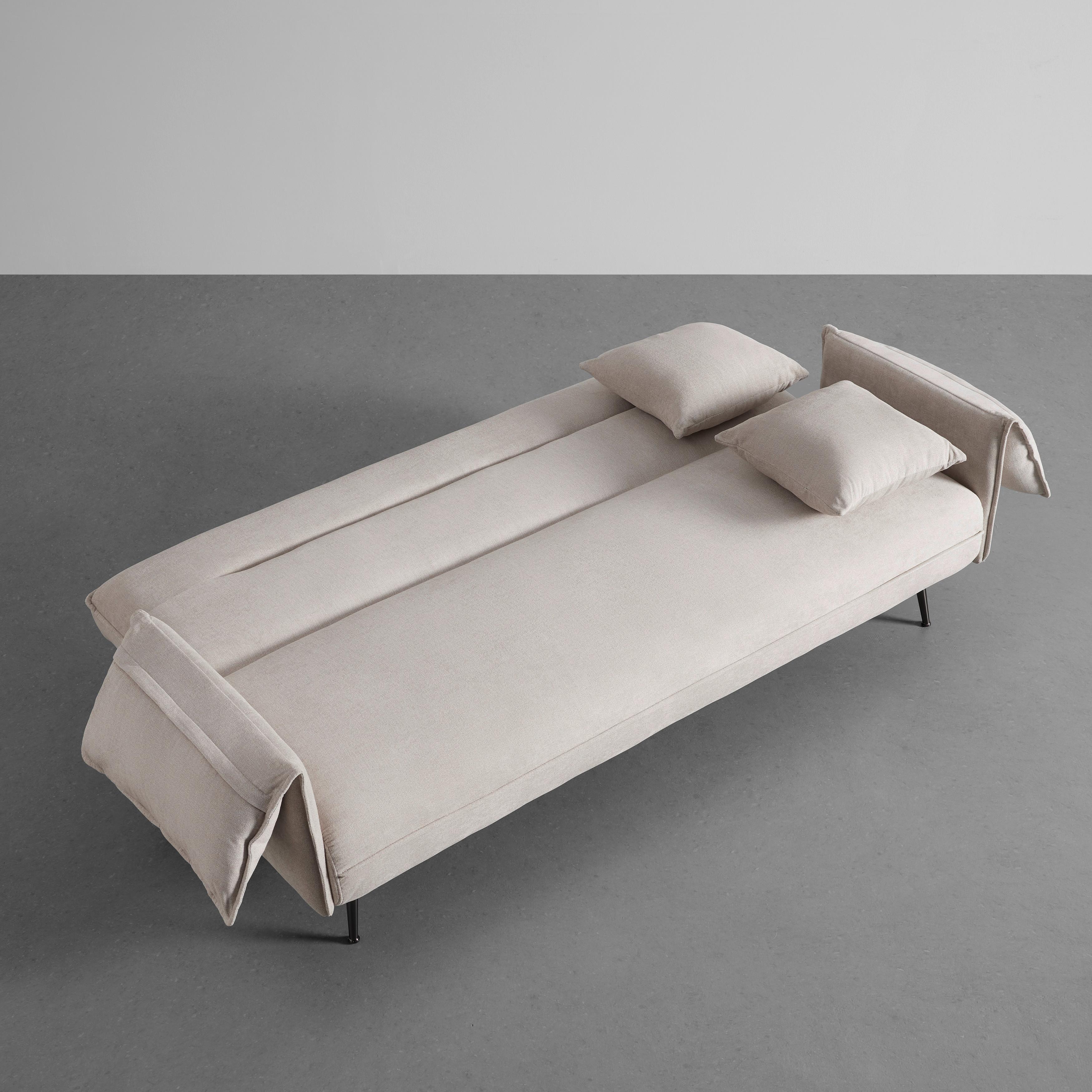 BÄDDSOFFA LANA - beige/antracit, Modern, metall/trä (199/89/95cm) - Bessagi Home