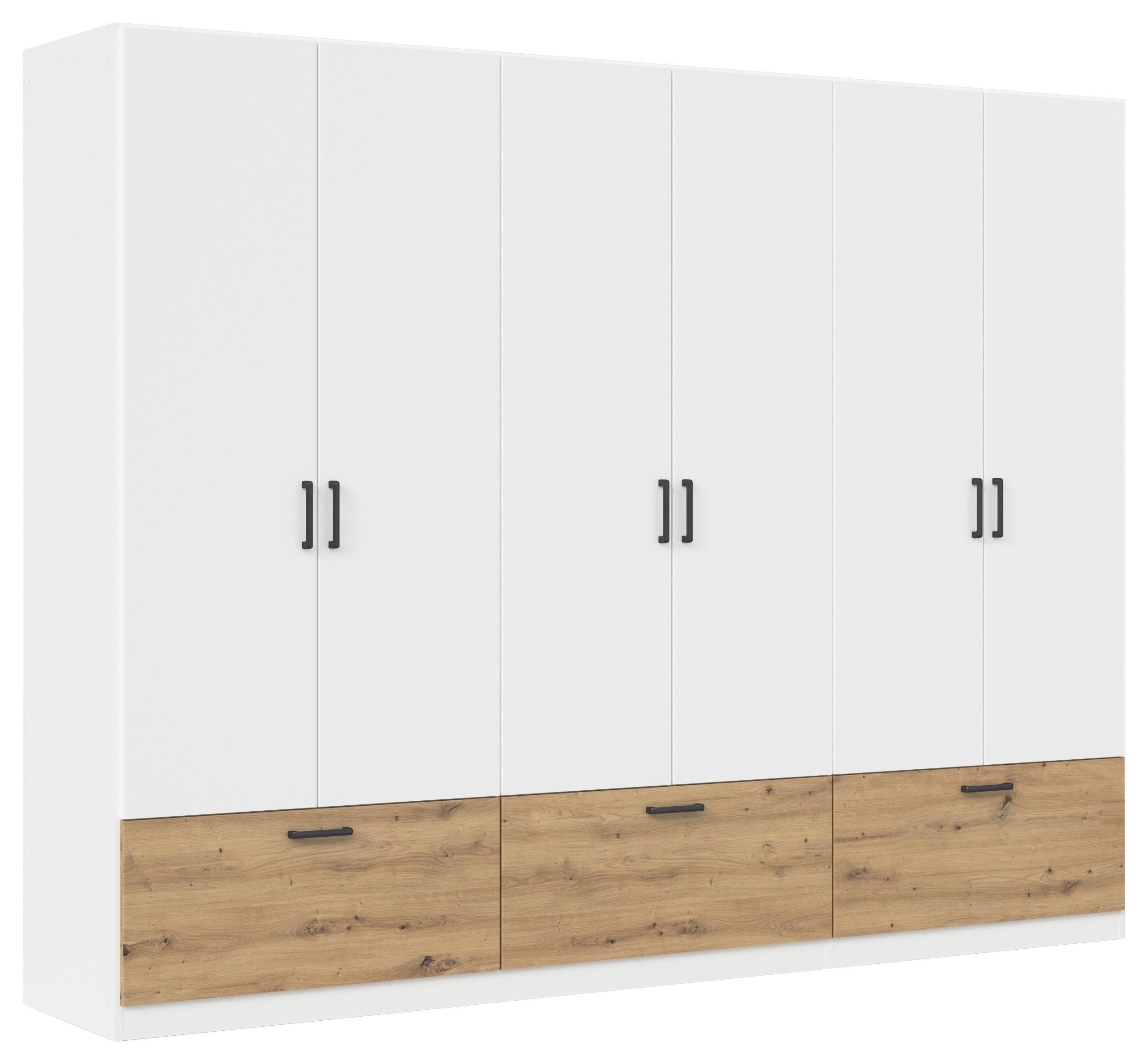 Omara Za Oblačila Bari, Bela, Barva Hrasta - siva/bela, Basics, kovina/leseni material (271/210/54cm) - Boxxx