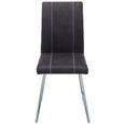 Stuhl in Grau - Chromfarben/Weiß, MODERN, Textil/Metall (43/93/56cm) - MODERN LIVING