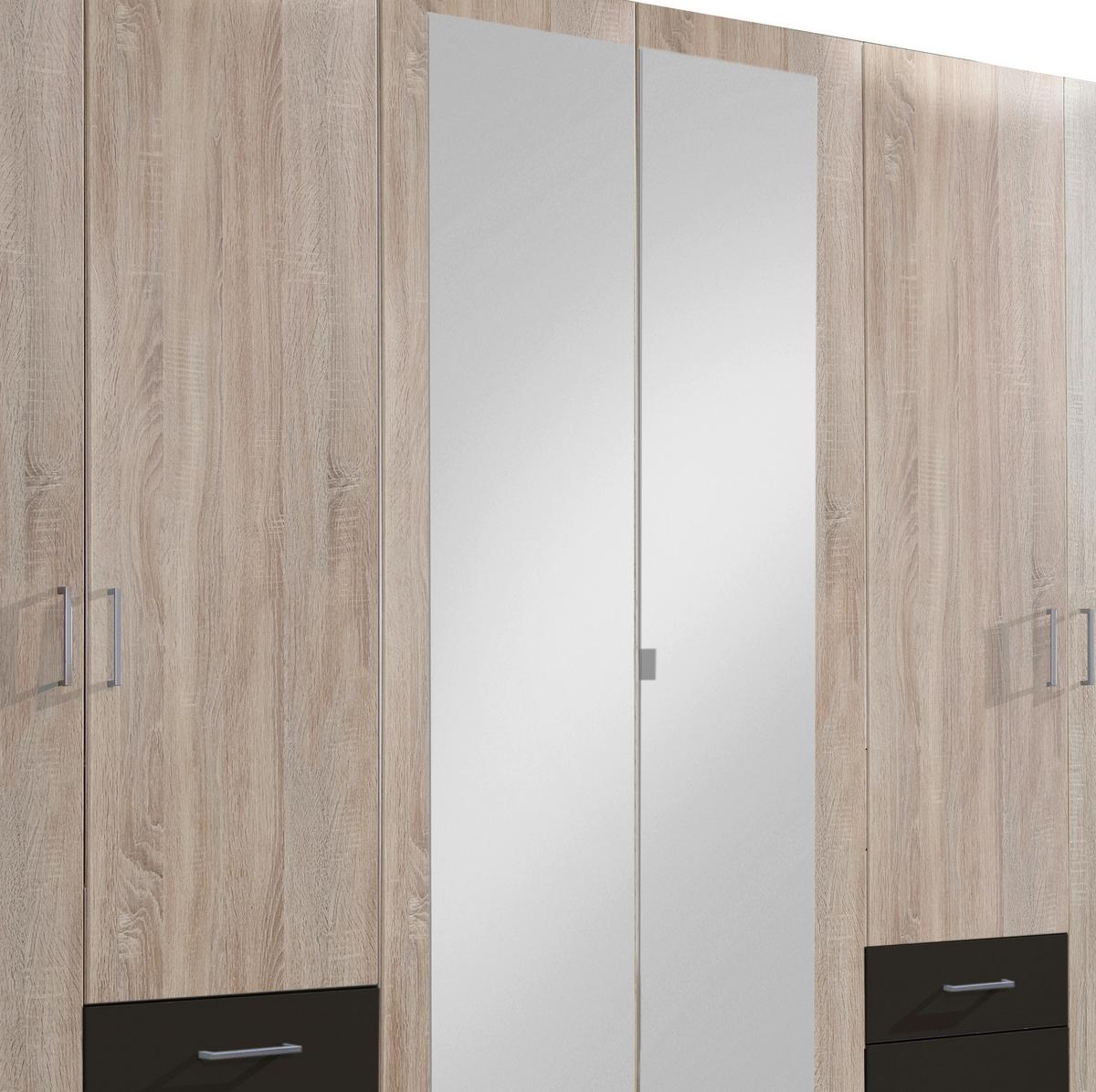 Ormar S Klasičnm Vratima Freiburg - srebrne boje/boje grafita, Design, staklo/drvni materijal (270/210/58cm) - Modern Living