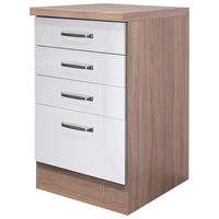 Spodnja Omarica S Predali Venezia Valero, Bela, Š. 50 Cm - barve nerjavečega jekla/bela, Moderno, kovina/leseni material (50/86/60cm) - FlexWell