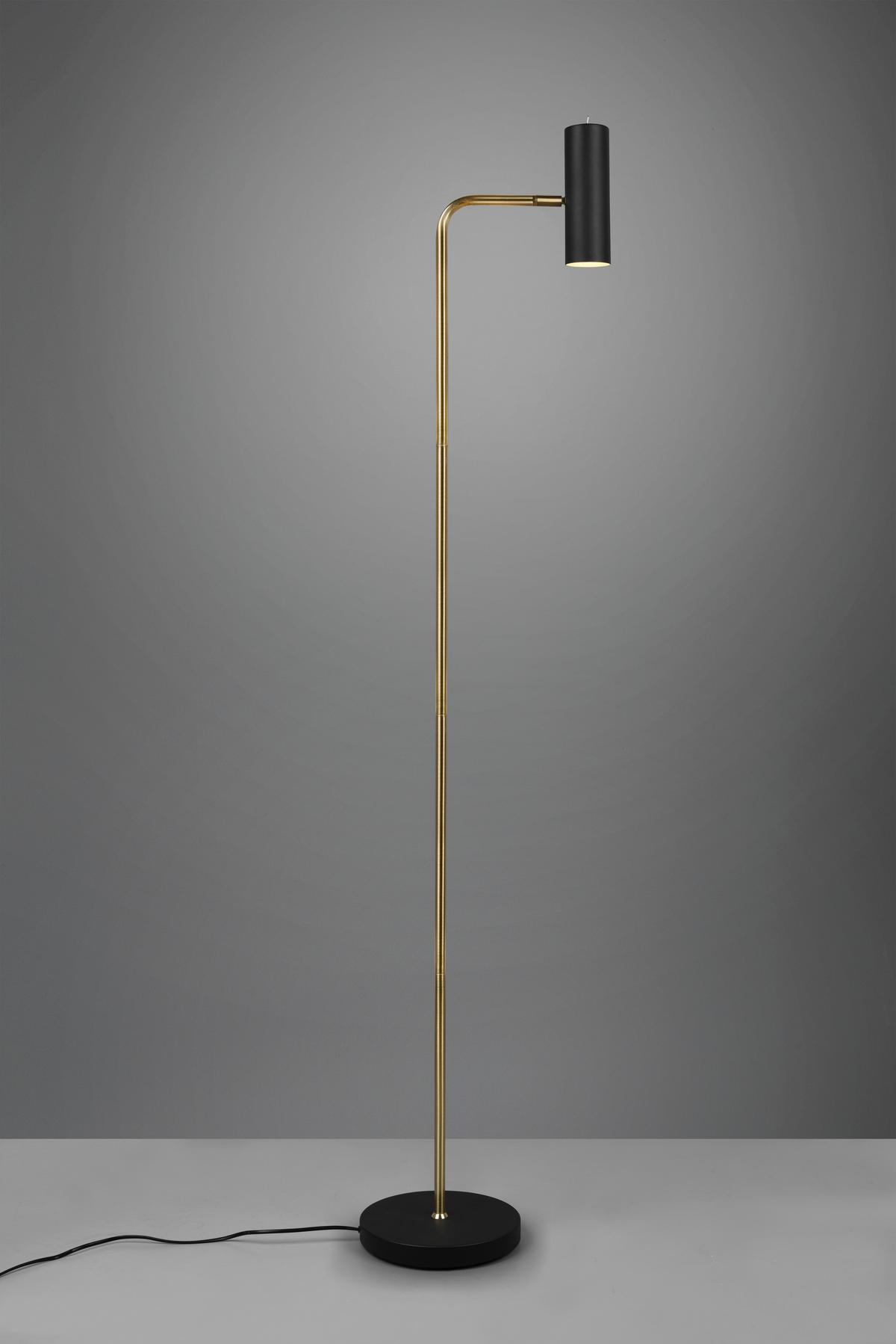 Stehleuchte Marley Schwarz/Goldfarben max. 5 Watt - Messingfarben/Goldfarben, Design, Metall (151/23/39cm) - Trio Leuchten