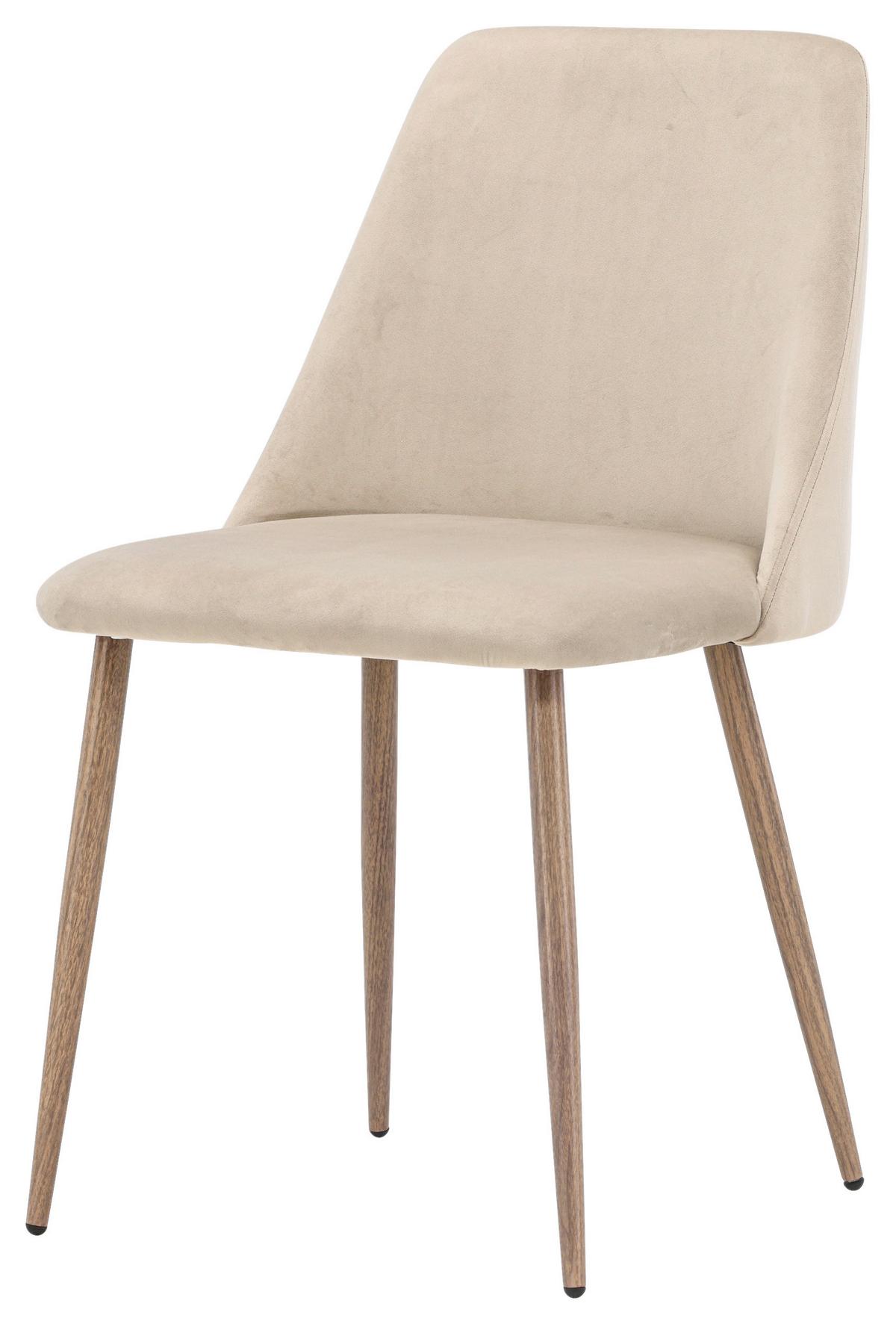 STUHL-SET NIGHT - Beige/Braun, Design, Textil/Metall (49/87/56cm) - Livetastic