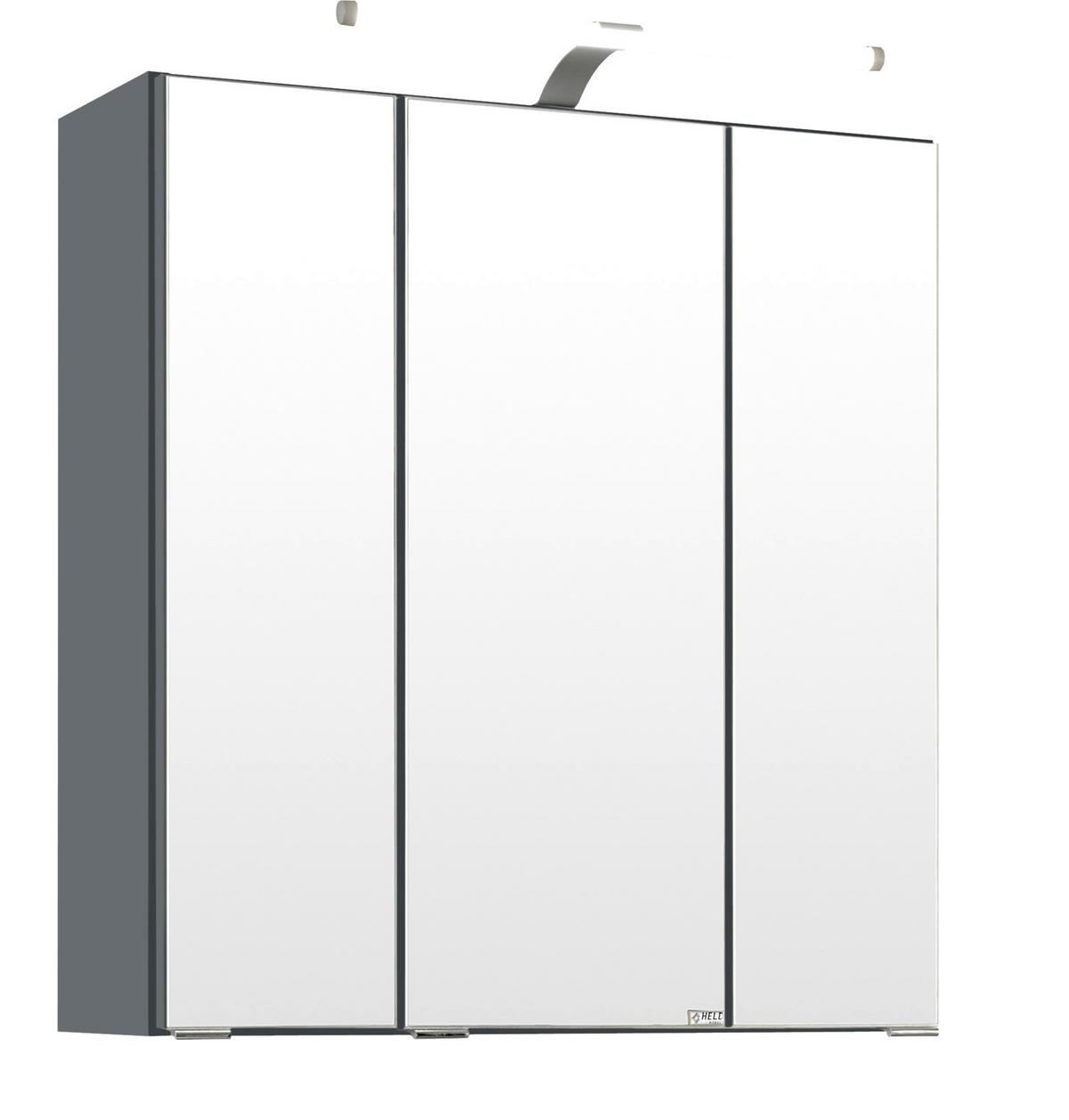 Badezimmer Cardiff ca. 60 cm Grau mit LED - Weiß/Grau, Design, Holzwerkstoff/Stein (60/47cm) - Held
