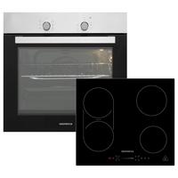 Backofenset ASET1206600l ca. 59,5/55,5/56,5cm Edelstahl - Edelstahlfarben/Schwarz, Trend, Glas/Metall (59,5/55,5/56,5cm) - Respekta