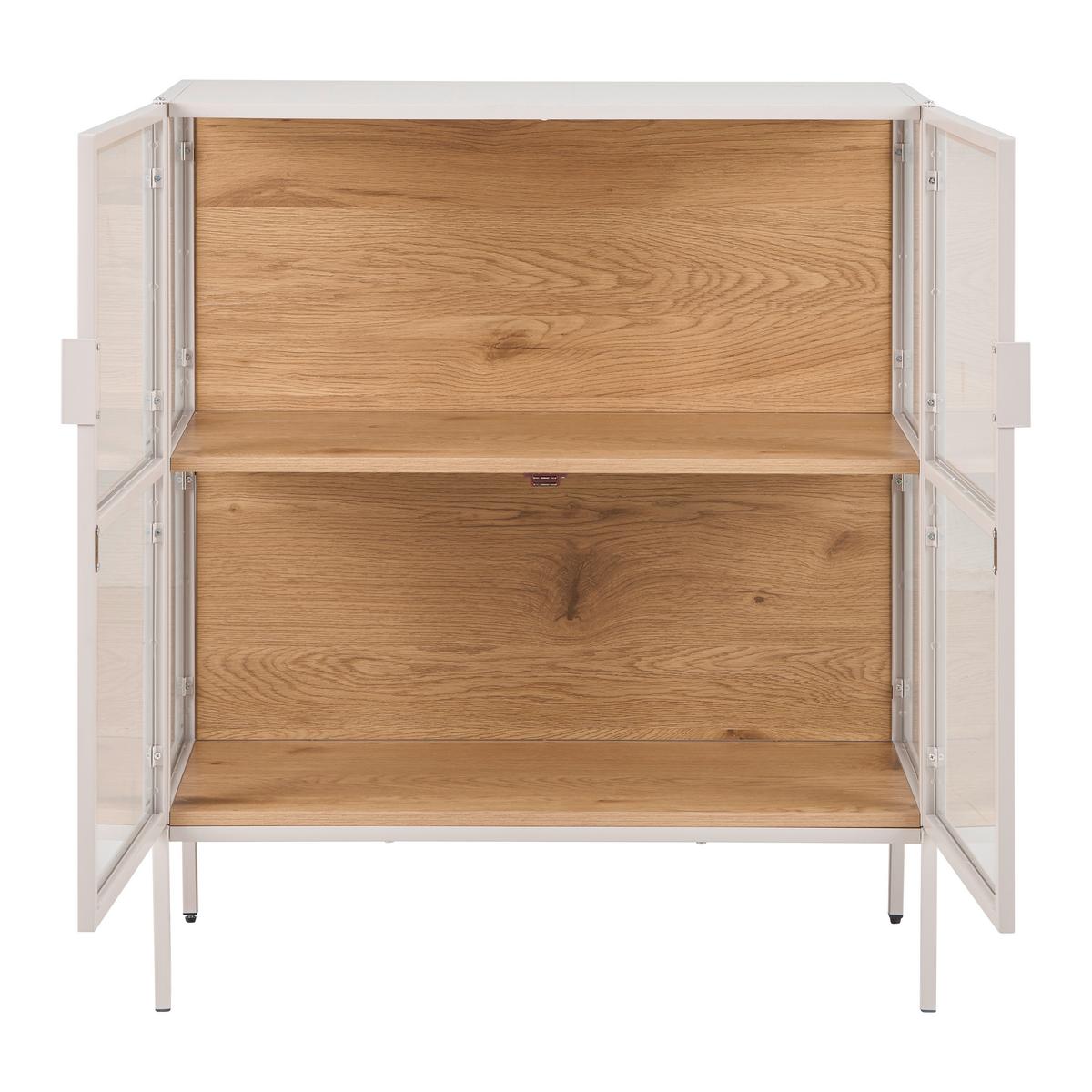 Vitrine Amy Eichefarben/Beige - Eichefarben/Beige, Modern, Glas/Holzwerkstoff (80/93,5/35cm) - Mömax