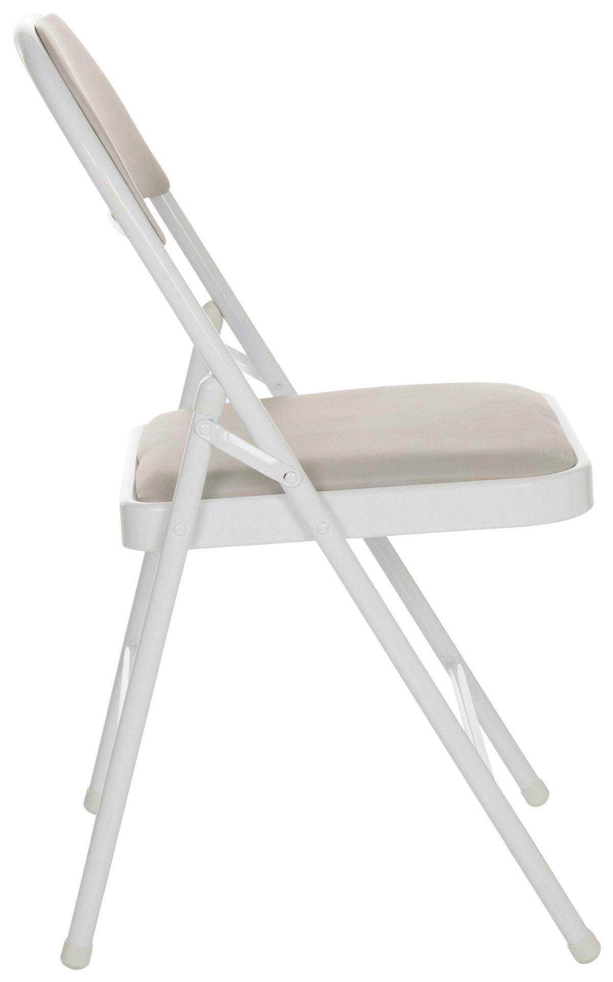 Zložljiv Stol Tudela W, Siva - siva/bela, Basics, kovina/usnje (44/80/49cm) - MID.YOU