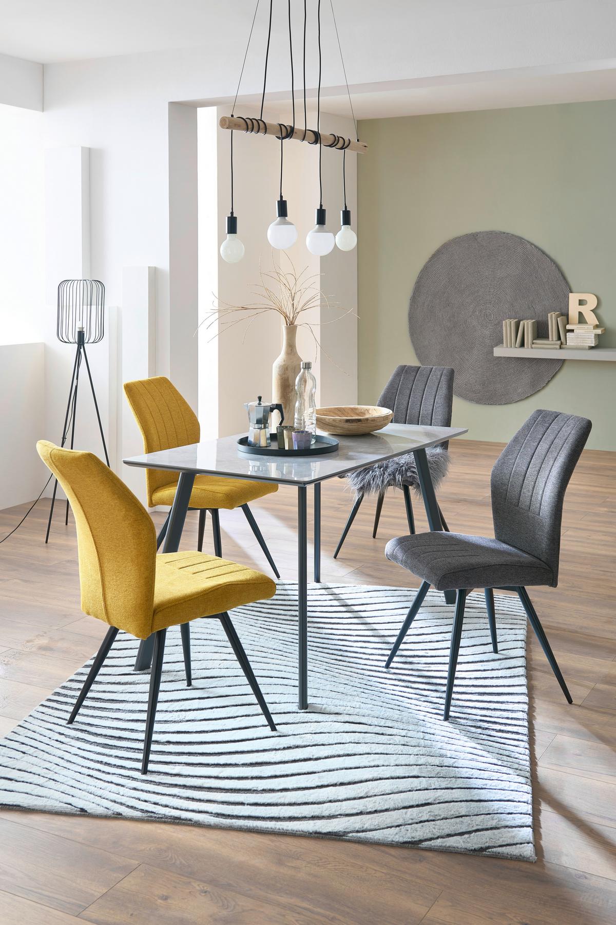 Jedilna Miza George, Črna, Siva, 140x80 - siva/črna, Konvencionalno, kovina/leseni material (140/76/80cm) - Mömax