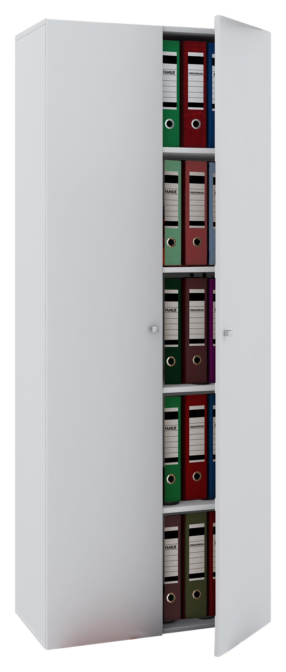 Mehrzweckschrank Vandol ca.70x178x40cm Weiß - Silberfarben/Schwarz, Basics, Holzwerkstoff/Kunststoff (70/178/40cm) - MID.YOU