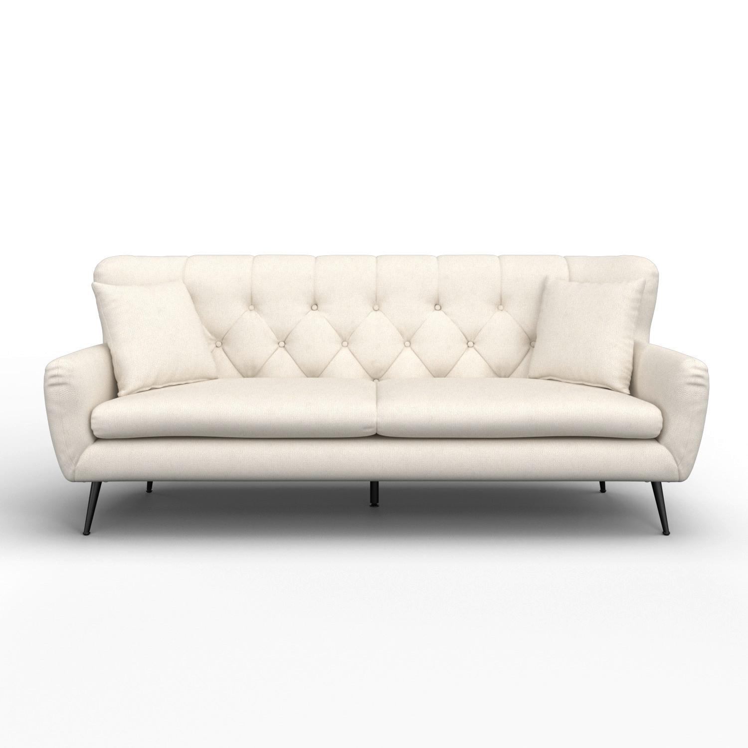 Zofa Liliana, Krem, Žamet - črna/krem barve, Moderno, kovina/tekstil (227/95/93cm) - Bessagi Home