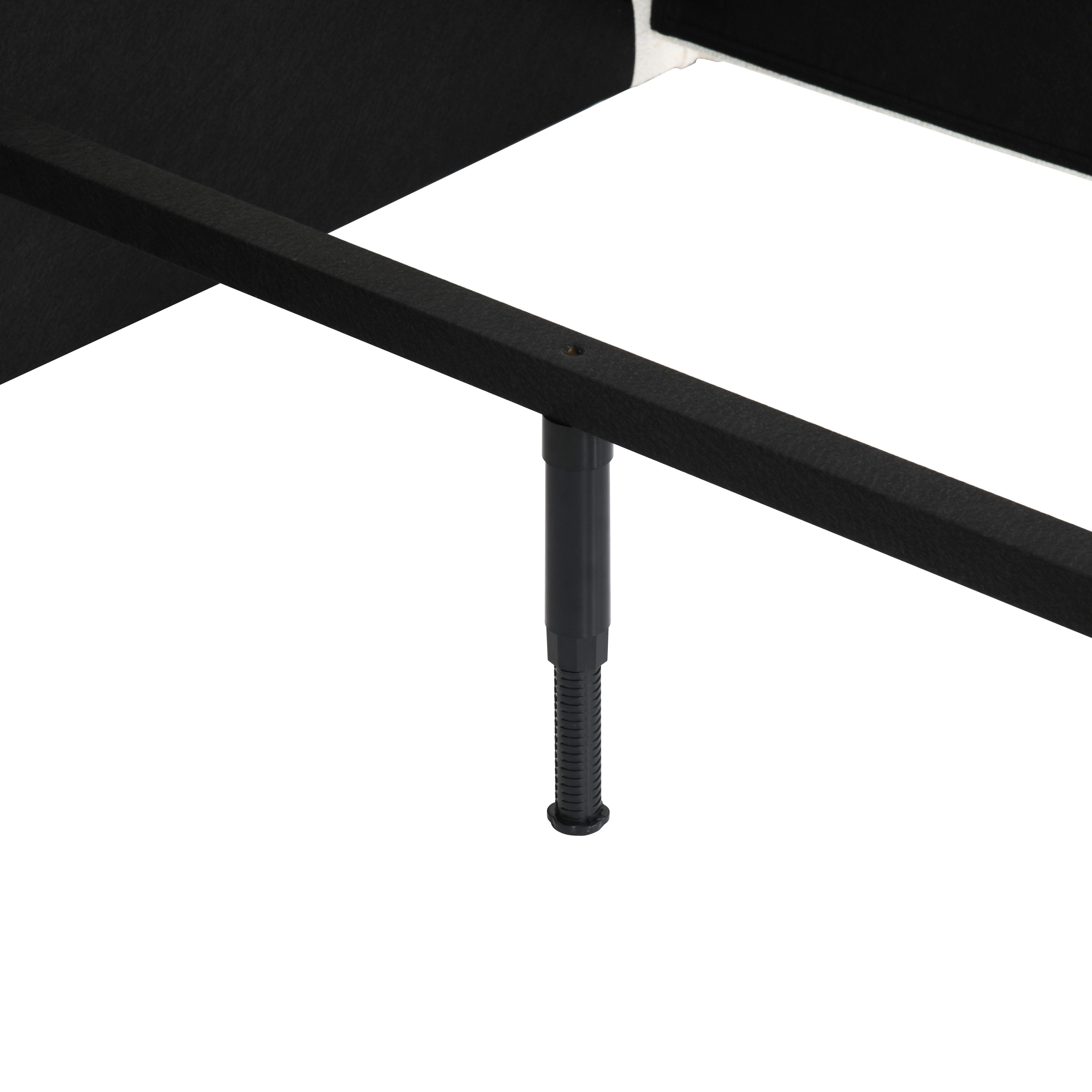 STOPPAD SÄNG LIVORNO - svart/cremefärgad, Klassisk, metall/textil (180/200cm) - Mömax