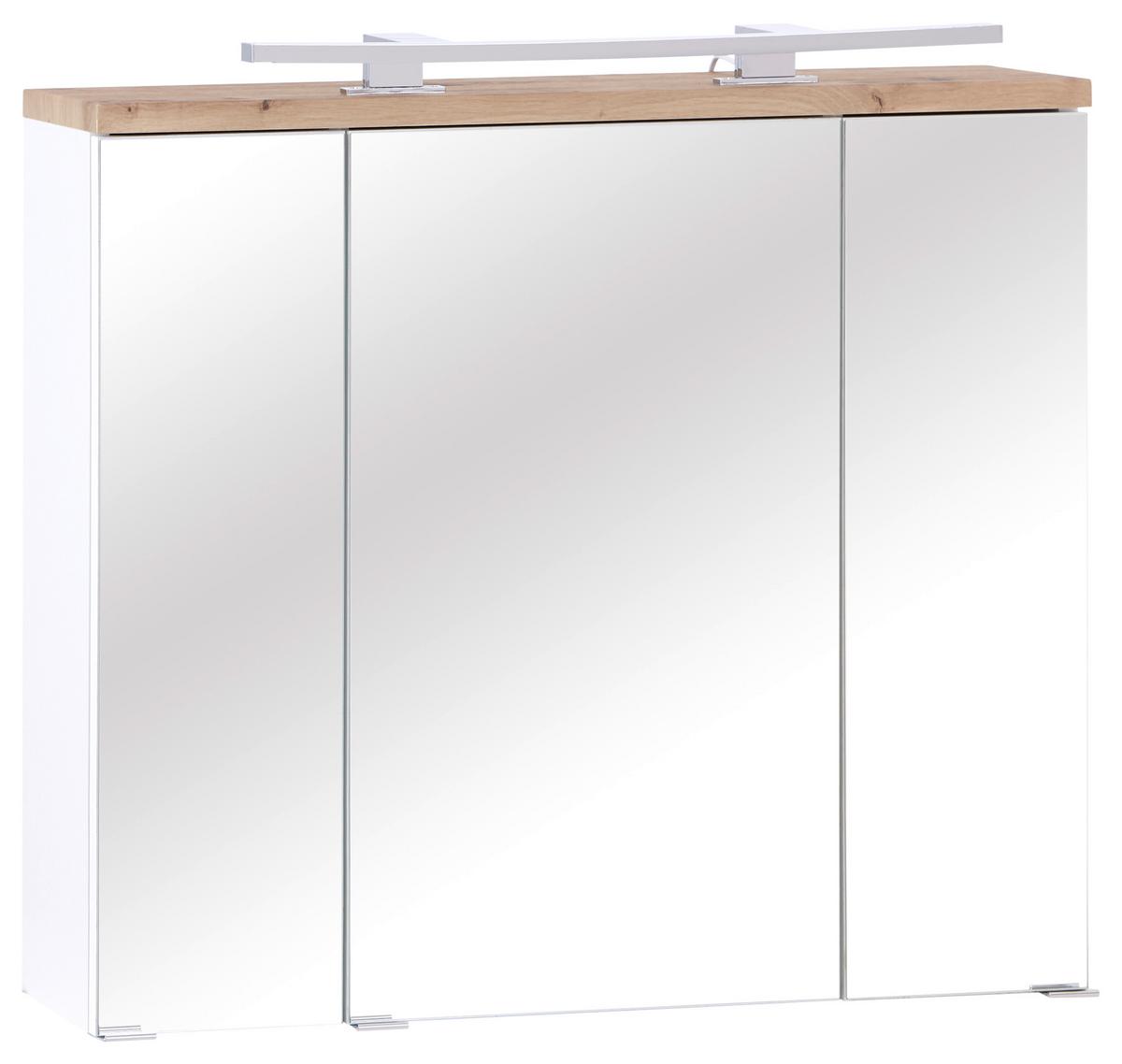 Omara Z Ogledalom Marbella, Bela, Led - barve kroma/bela, Moderno, kovina/steklo (80/70/20cm) - Mömax