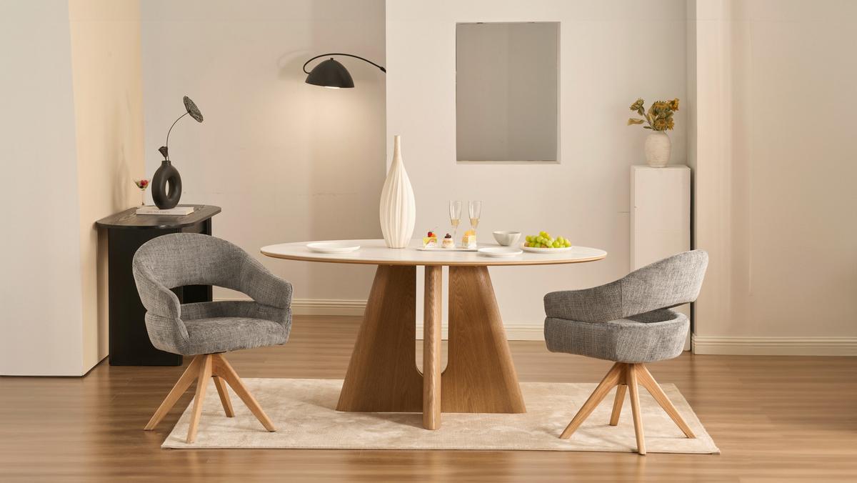 Jedilna Miza Otis, Barva Hrasta, Bela, 160x90 - barve hrasta/bela, Moderno, kamen/leseni material (160/90/75cm) - Livetastic