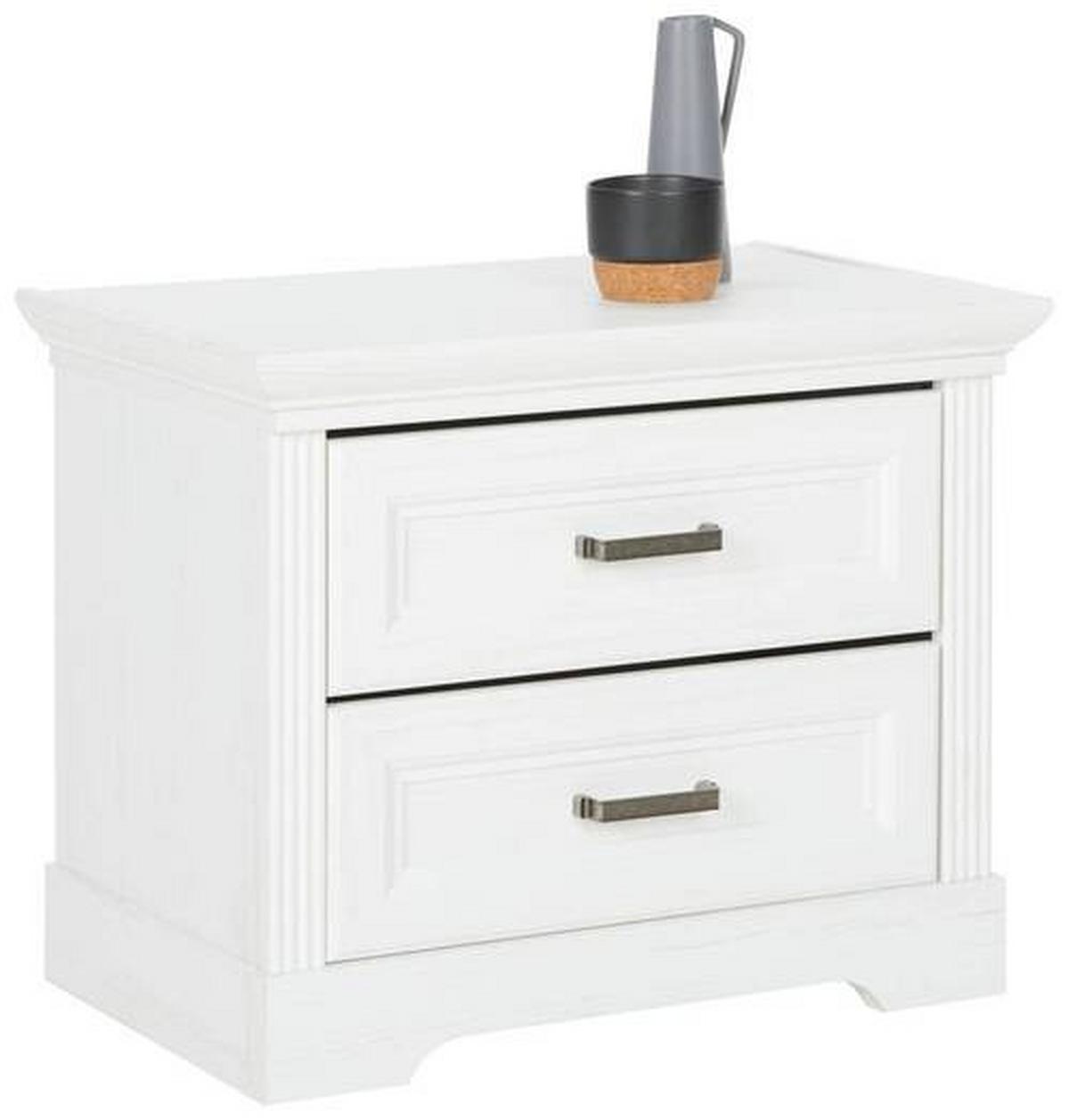 Noptieră MARILOU - alb, Romantik / Landhaus, material pe bază de lemn (65/52/41cm) - Premium Living