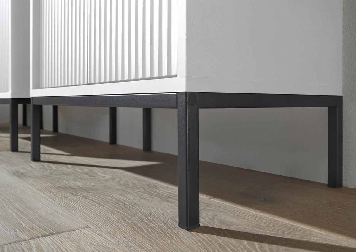 KOMODA WYSOKA LUCERA - antracytowy/biały, Modern, materiał drewnopochodny/tworzywo sztuczne (60/106/32cm) - MID.YOU