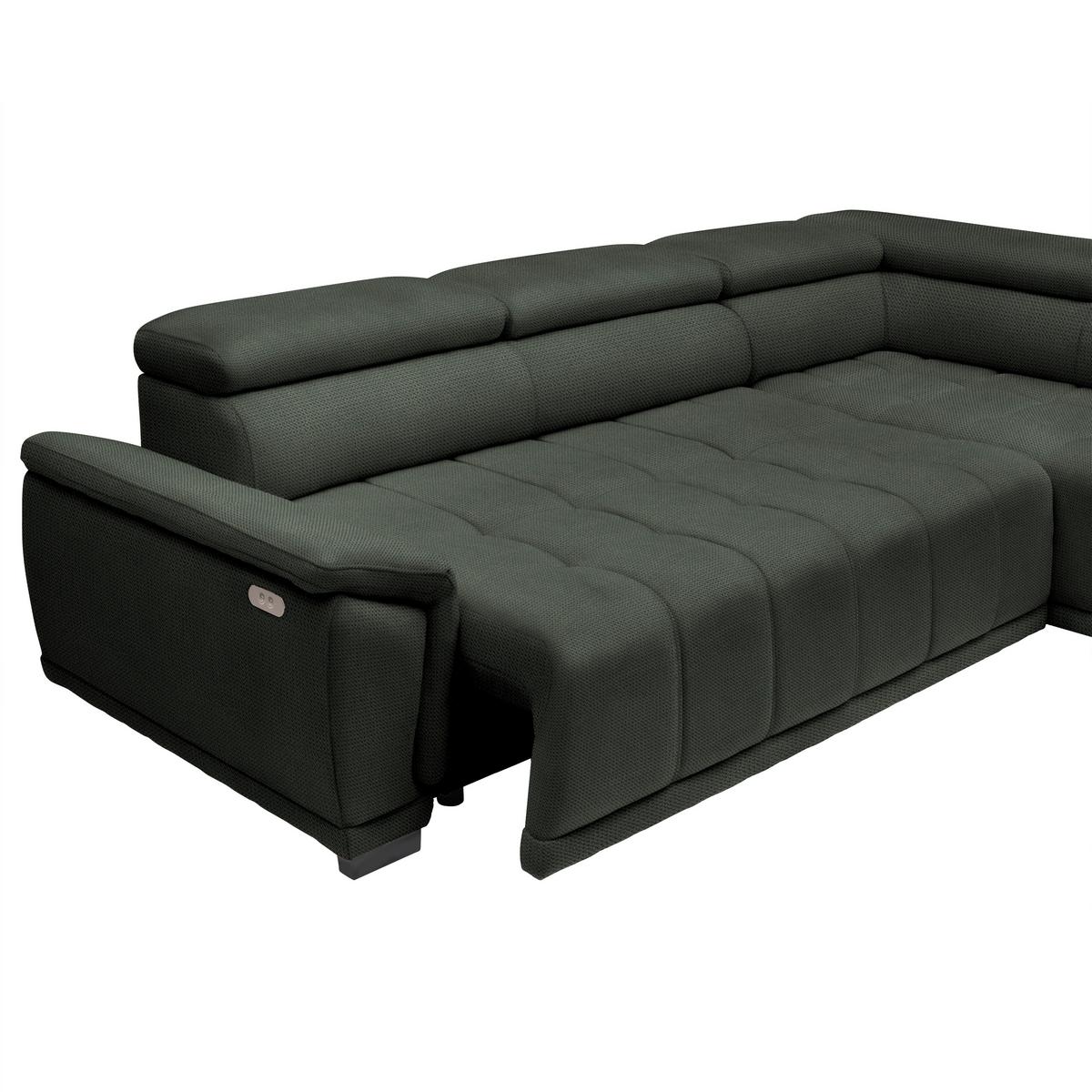 Kutna Garnitura Gremio - tamno zelena/crna, Moderno, tekstil/plastika (283/206cm) - Modern Living