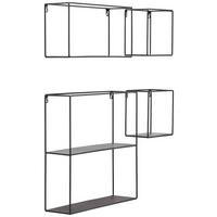 ZESTAW REGAŁÓW ŚCIENNYCH CINDY - czarny, Trend, metal (38,5/39/11cm) - Landscape