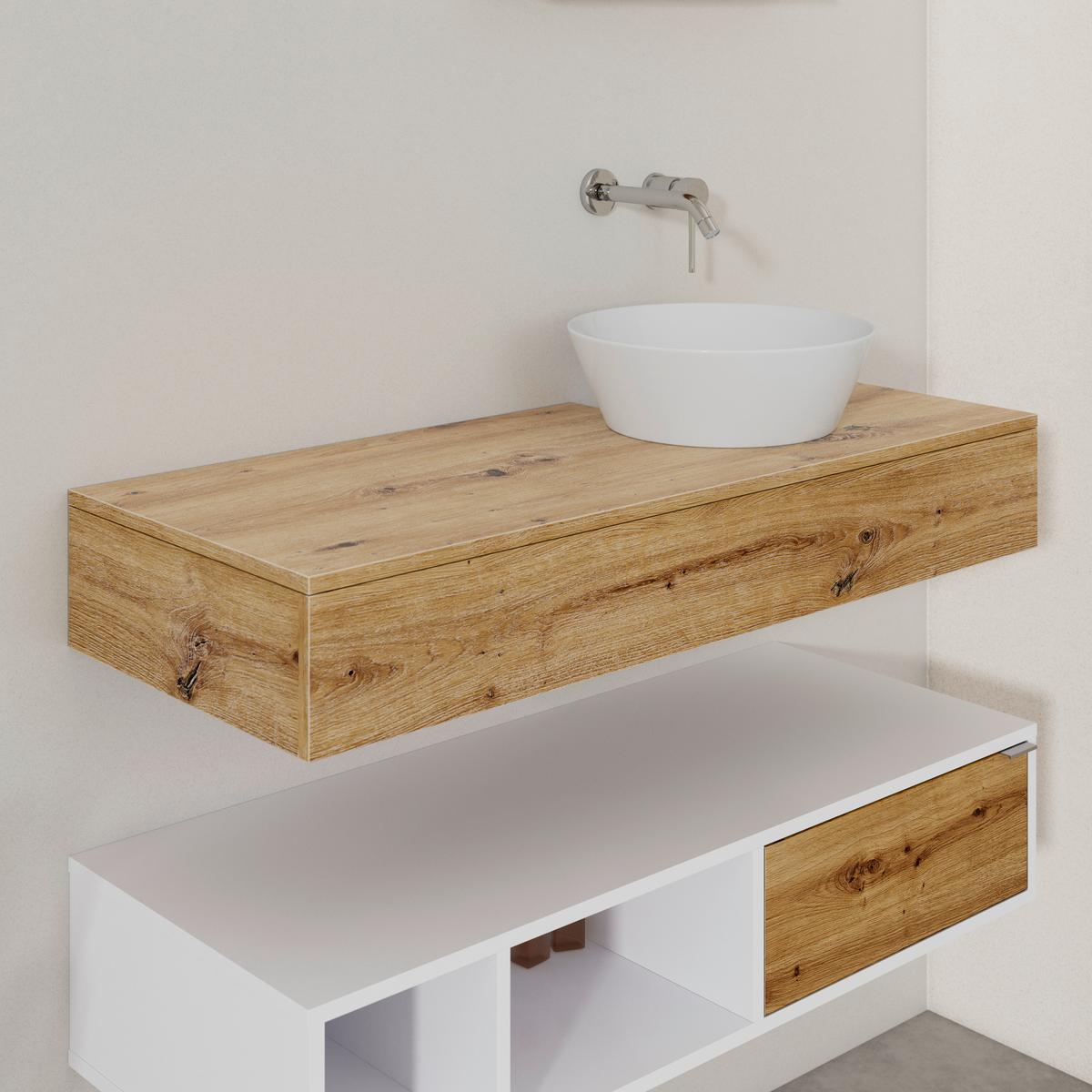 Badezimmer Wick 5 Tlg. Naturfarben/Weiß - Alufarben/Naturfarben, MODERN, Glas/Keramik - Bessagi Home