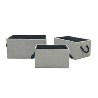 Aufbewahrungsboxen-Set Mars Hellgrau, 3-Teilig - Hellgrau, Modern, Karton/Textil - Mömax