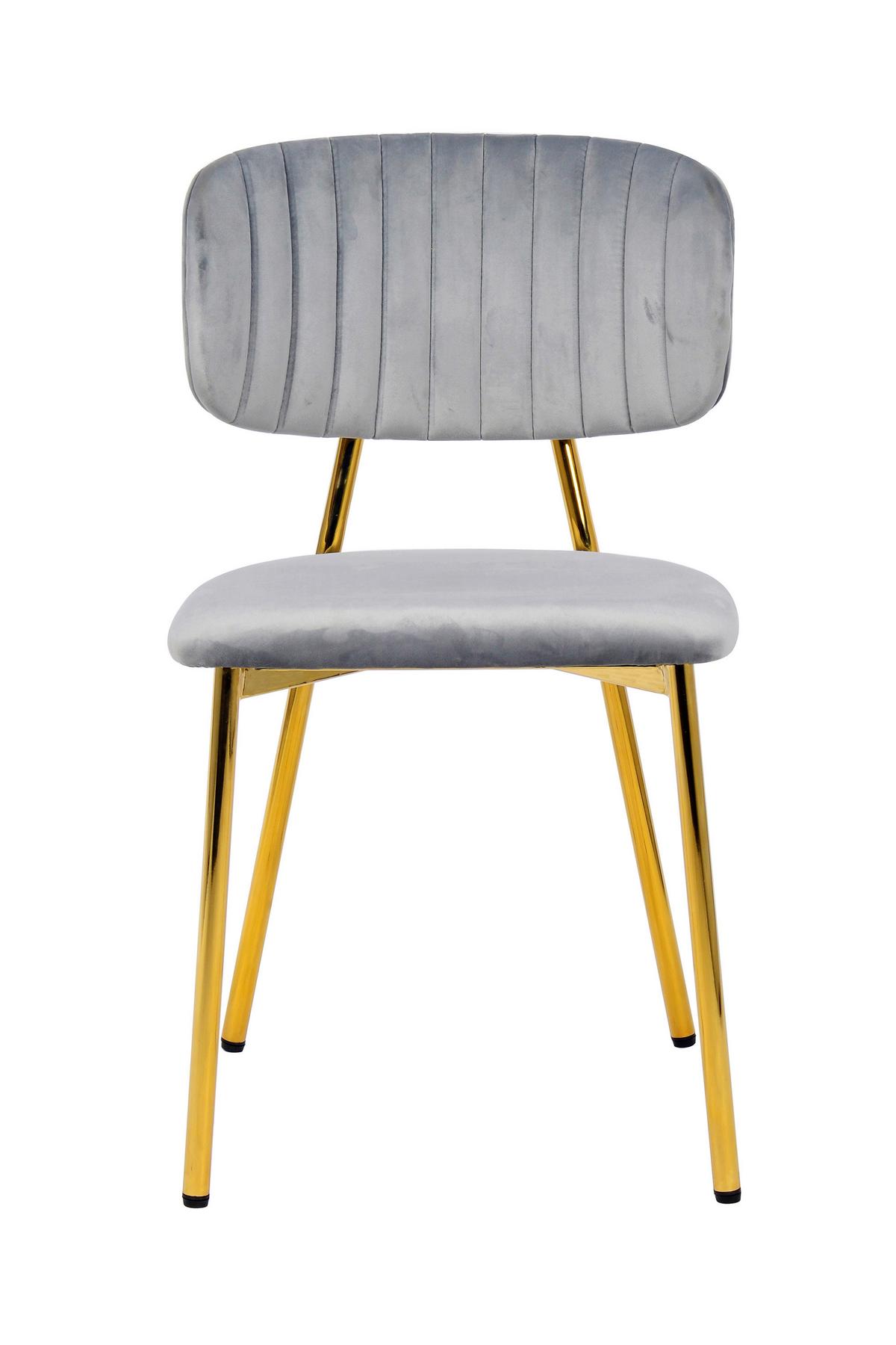 Szék Szett Kian 100 - aranyszínű/szürke, Modern, textil/fém (47/80/51cm) - Kayoom