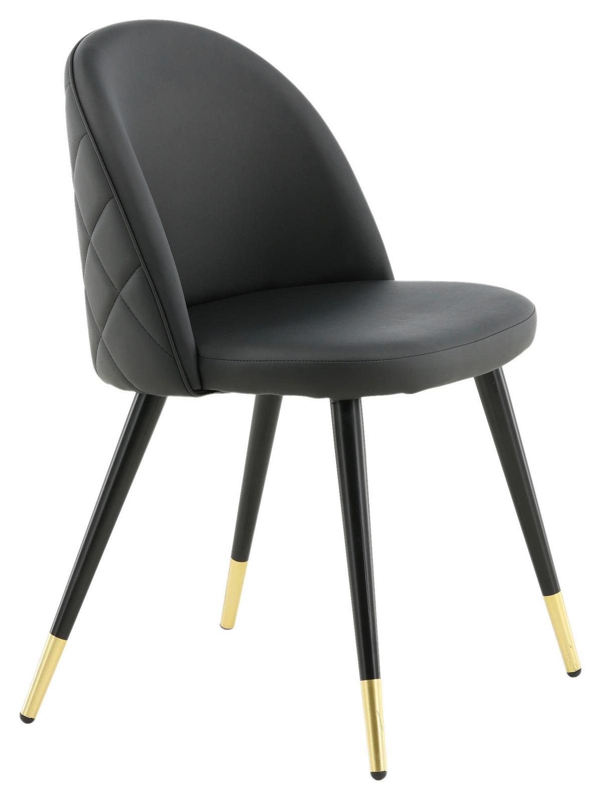 Stuhl Set Velvet VELVET - Schwarz, Design, Textil/Metall (50/77/48cm) - Livetastic