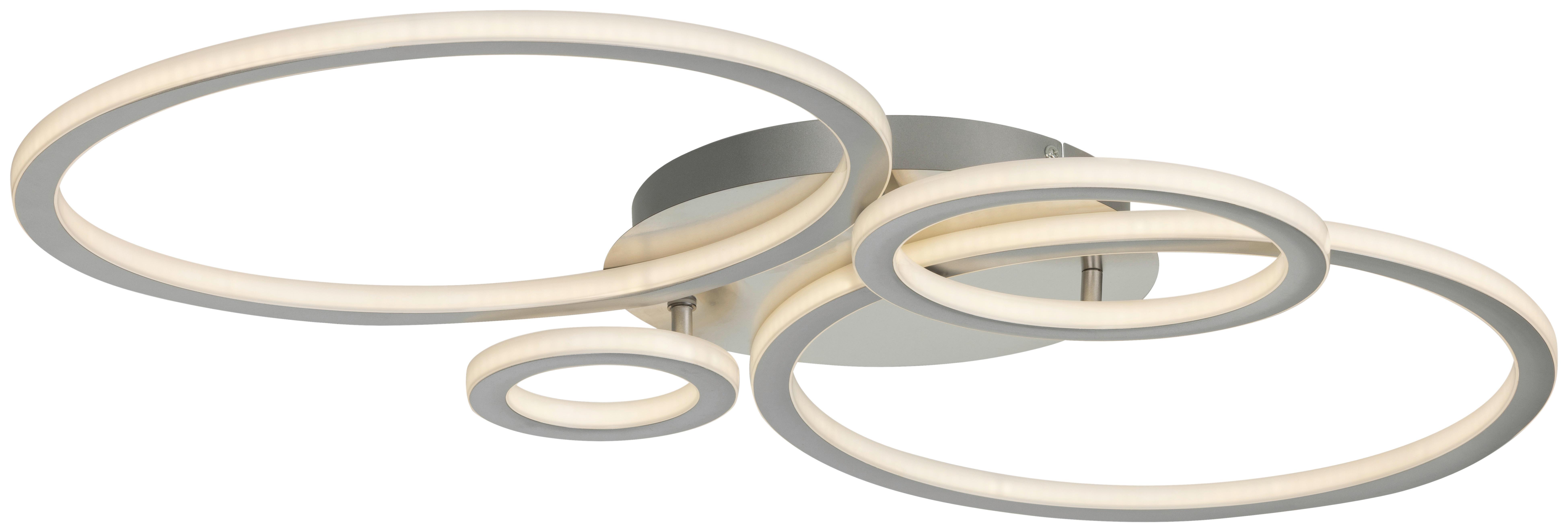 LED-TAKLAMPA KLAUSE - silver/nickelfärgad, Modern, metall/plast (95/52/7,7cm) - Mömax