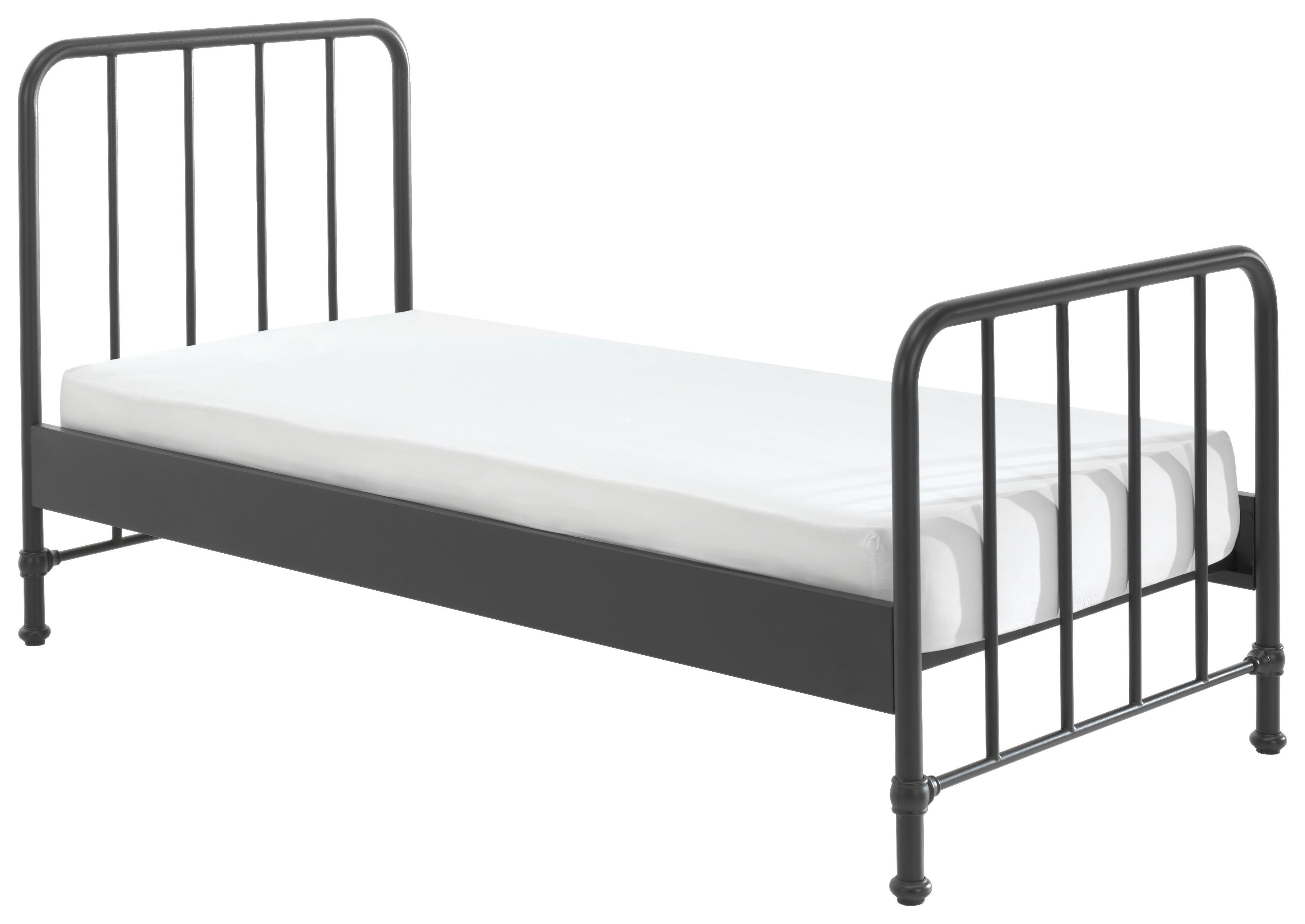 Kinder-/Juniorbett Bronxx ca. 90x200 cm Schwarz Matt - Schwarz, MODERN, Holz/Metall (90/200cm) - MID.YOU