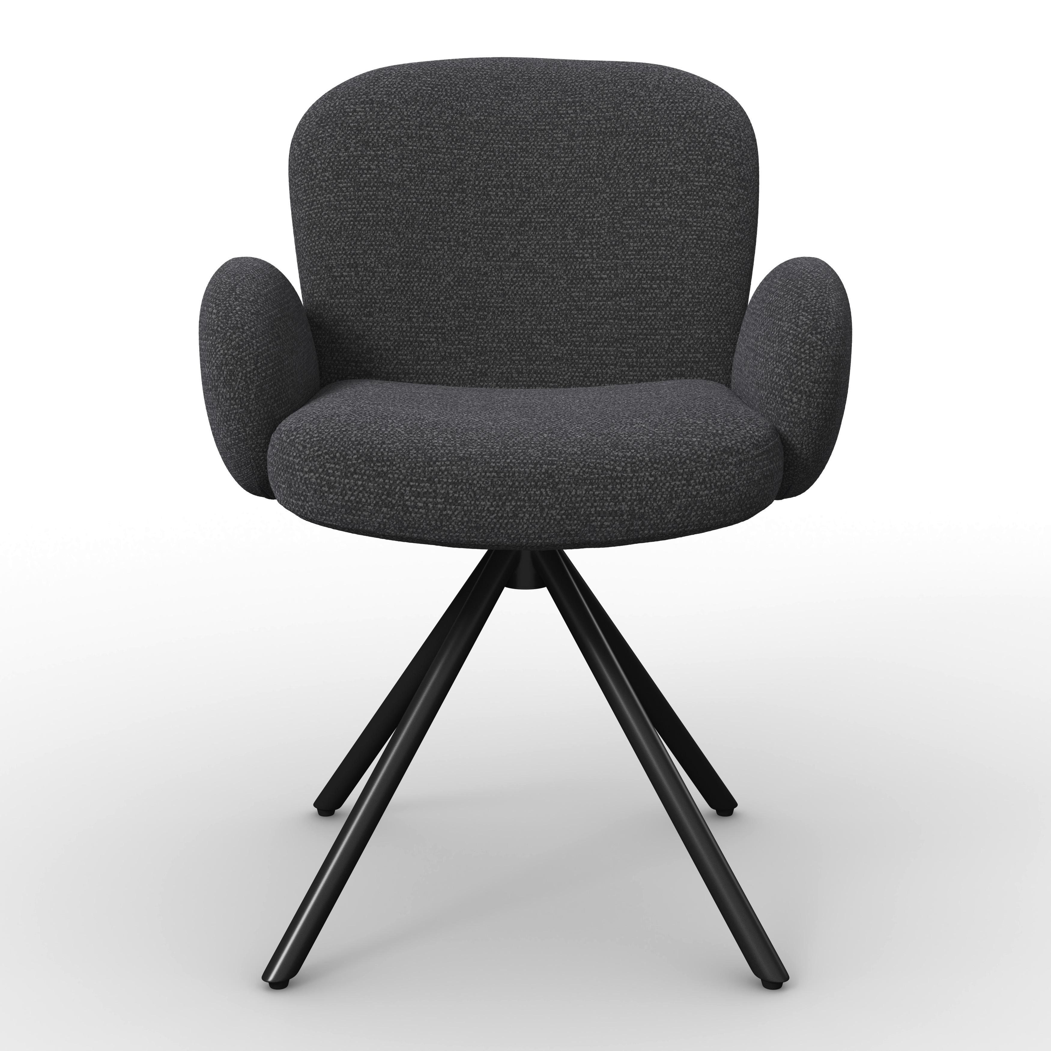 STOL MED ARMSTÖD JOSEA - mörkgrå/svart, Modern, metall/trä (64/85/63cm) - Bessagi Home