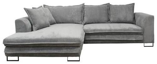 Colțar GUSTO - LEFT - negru/gri, Trend, metal/textil (186/69-84/283cm) - Mömax