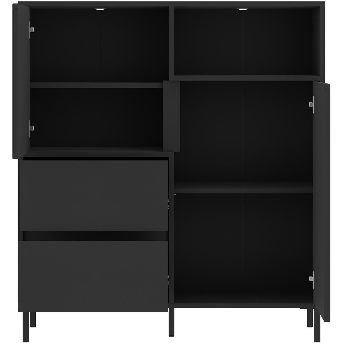 Komoda Avenale, Antracit - črna/antracit, Trend, kovina/leseni material (105,4/117,2/40cm)