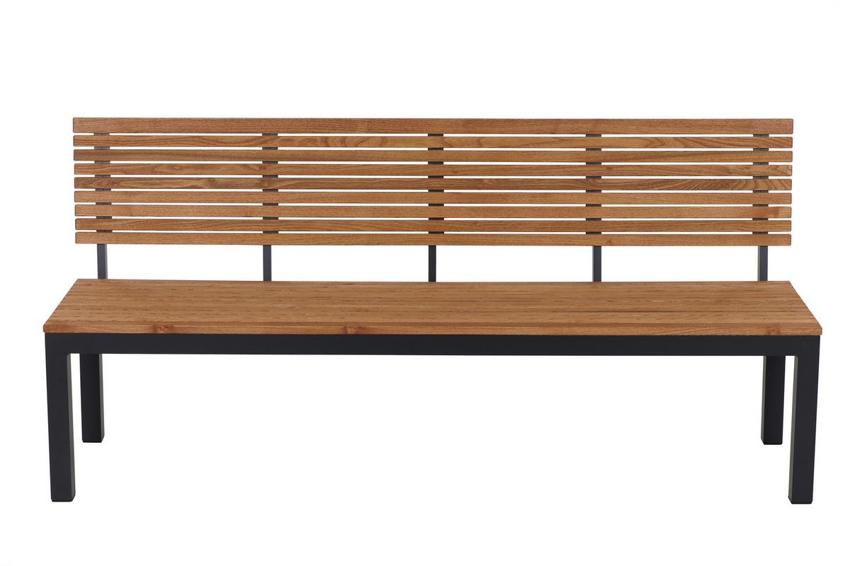 GARTENBANK N86394 - Anthrazit/Robinienfarben, KONVENTIONELL, Holz/Metall (180/84/157,5cm) - Siena Garden