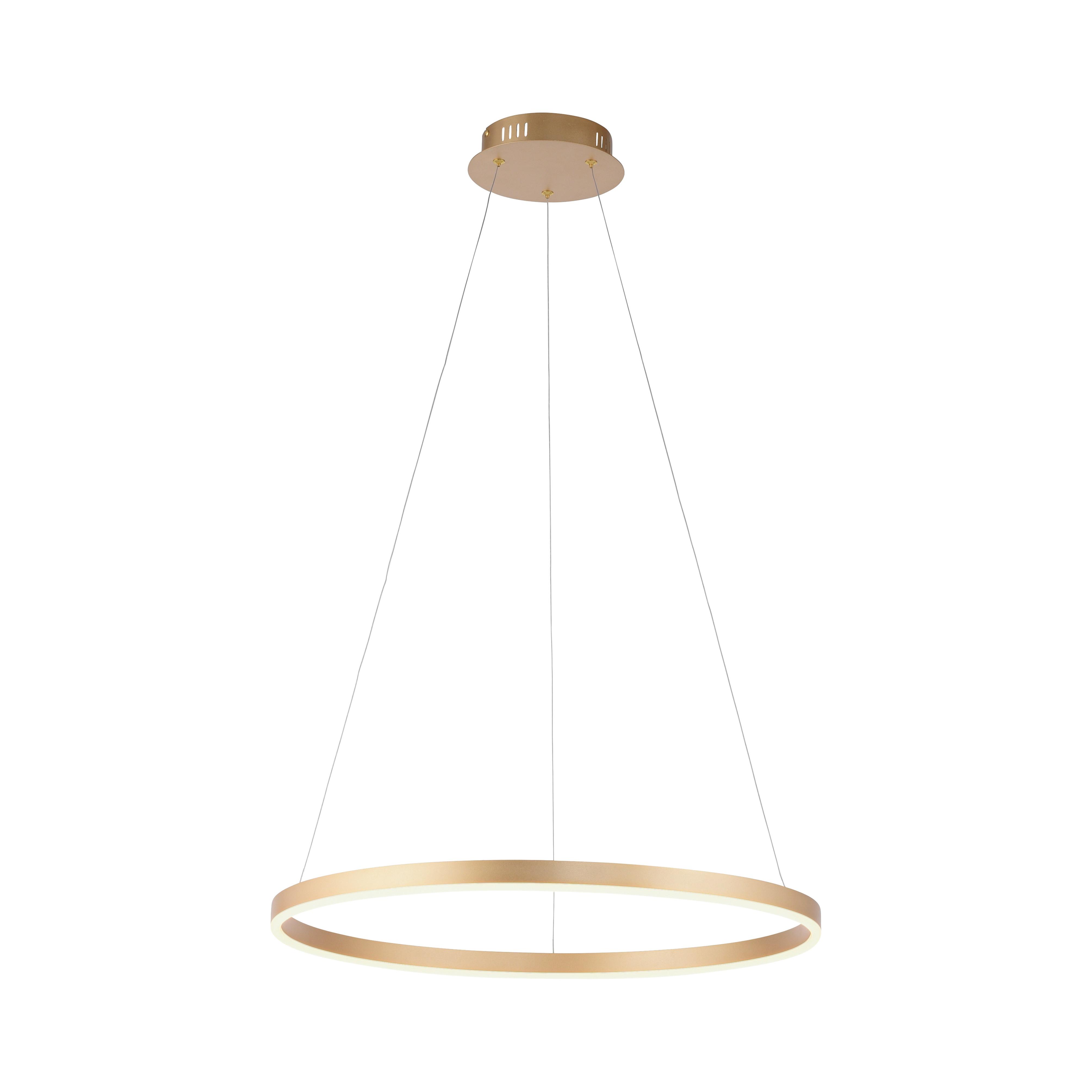 LAMPA WISZĄCA LED 15394-60 RITUS - kolor mosiężny, Design, tworzywo sztuczne/metal (58,5/58,5/120cm)