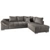 Wohnlandschaft Alvito Graubraun Nylon/Mikrofaser - Graubraun/Silberfarben, Design, Holz/Textil (298/202cm) - MID.YOU