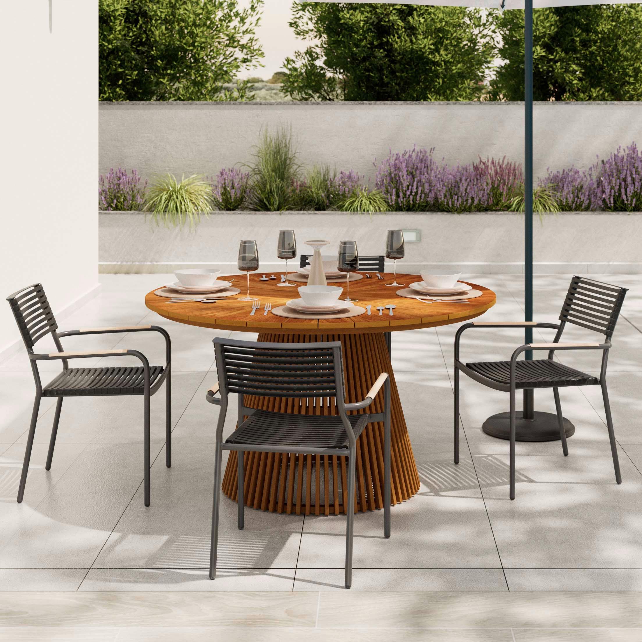 UTEBORD SANTORIN - naturfärgad, Natur, trä (140/140/76cm) - Mömax